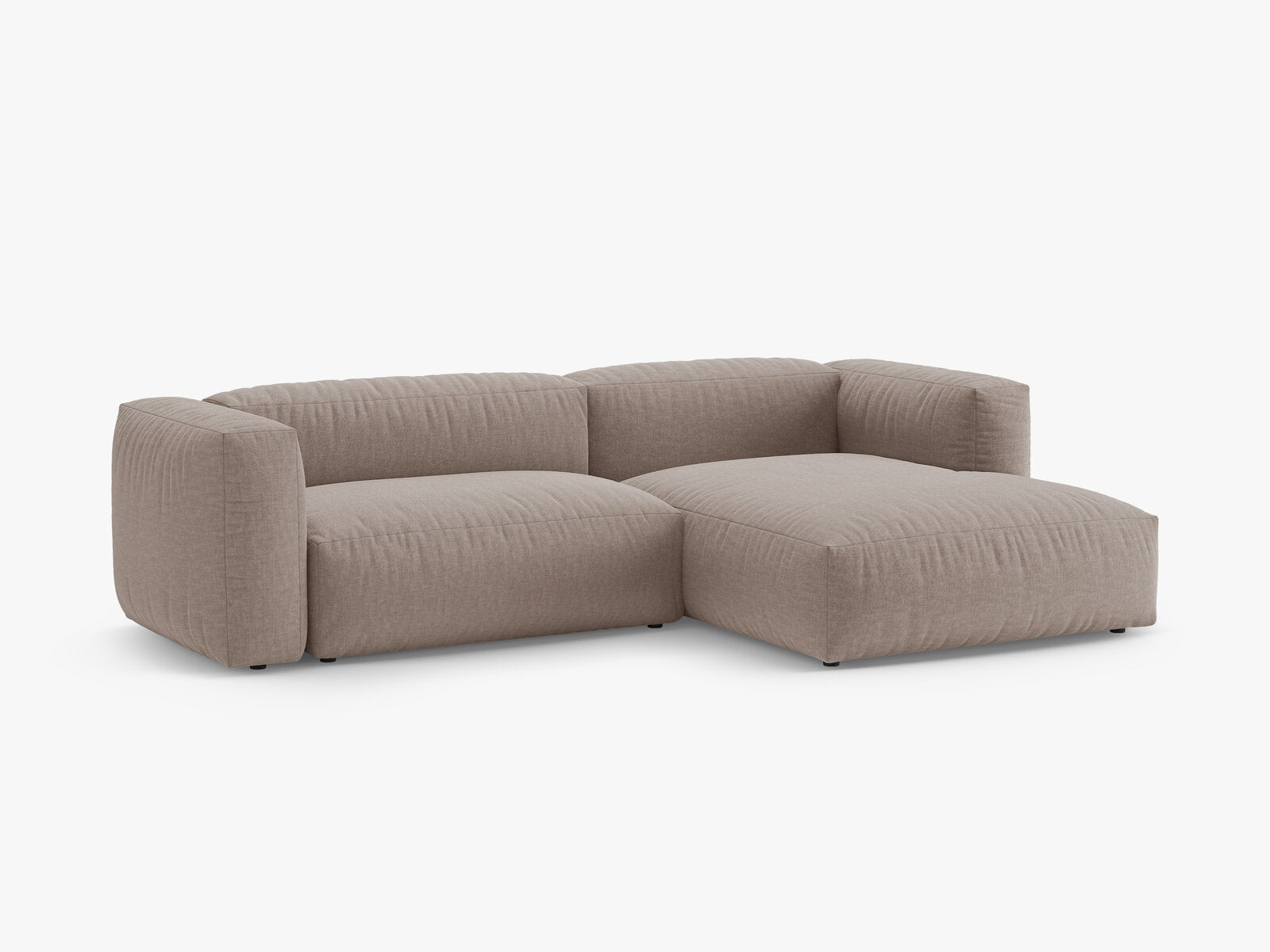 Micadoni Martina Ecksofa 4-Sitzer mit Schlaffunktion Rechts Strukturierter Stoff Boston Dunkelbeige