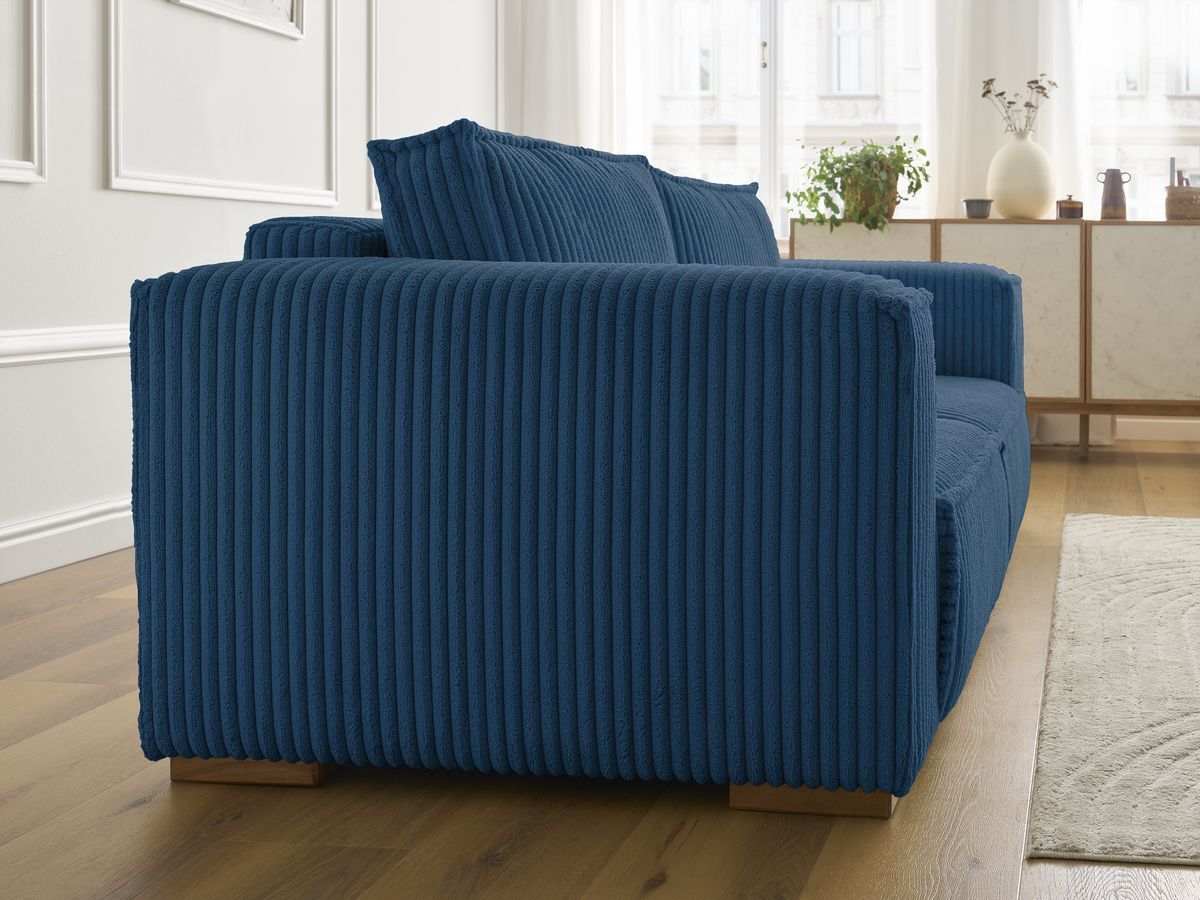 Bobochic Chelsea Sofa 2-Sitzer Breitcord weich Dunkelblau