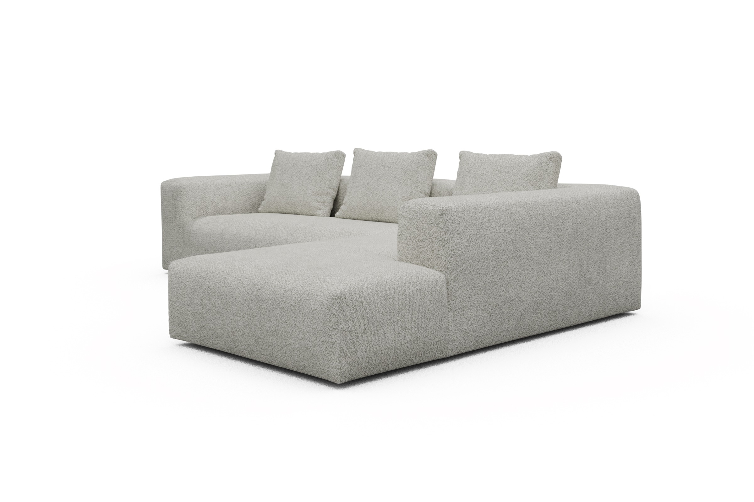 Ecksofa Fred Relax-Ecke rechts mit 2,5-Sitzer Vanora-Warm-Sand