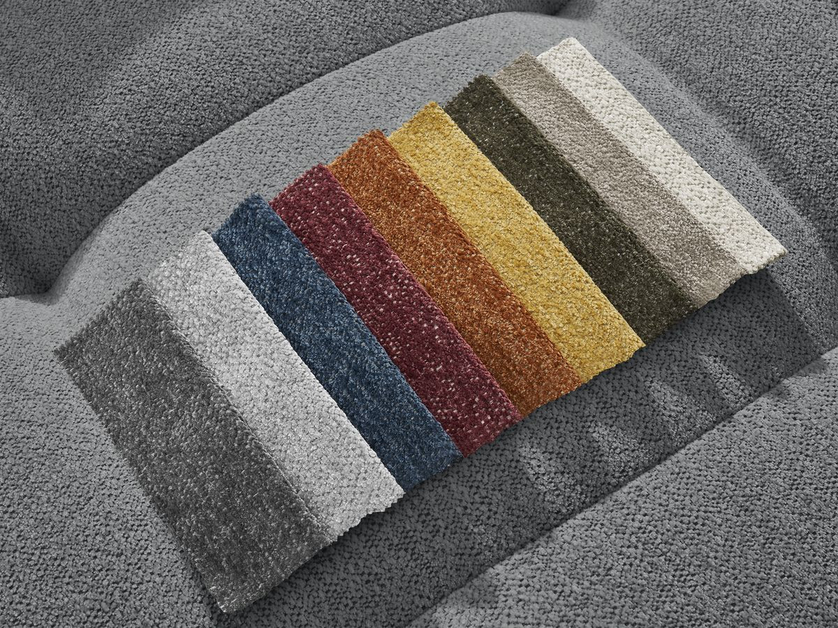 Bobochic Roxelane Ecksofa mit Schlaffunktion und Bettkasten 258 × 150 cm Melange-Stoff Dunkelgrau Ecke links
