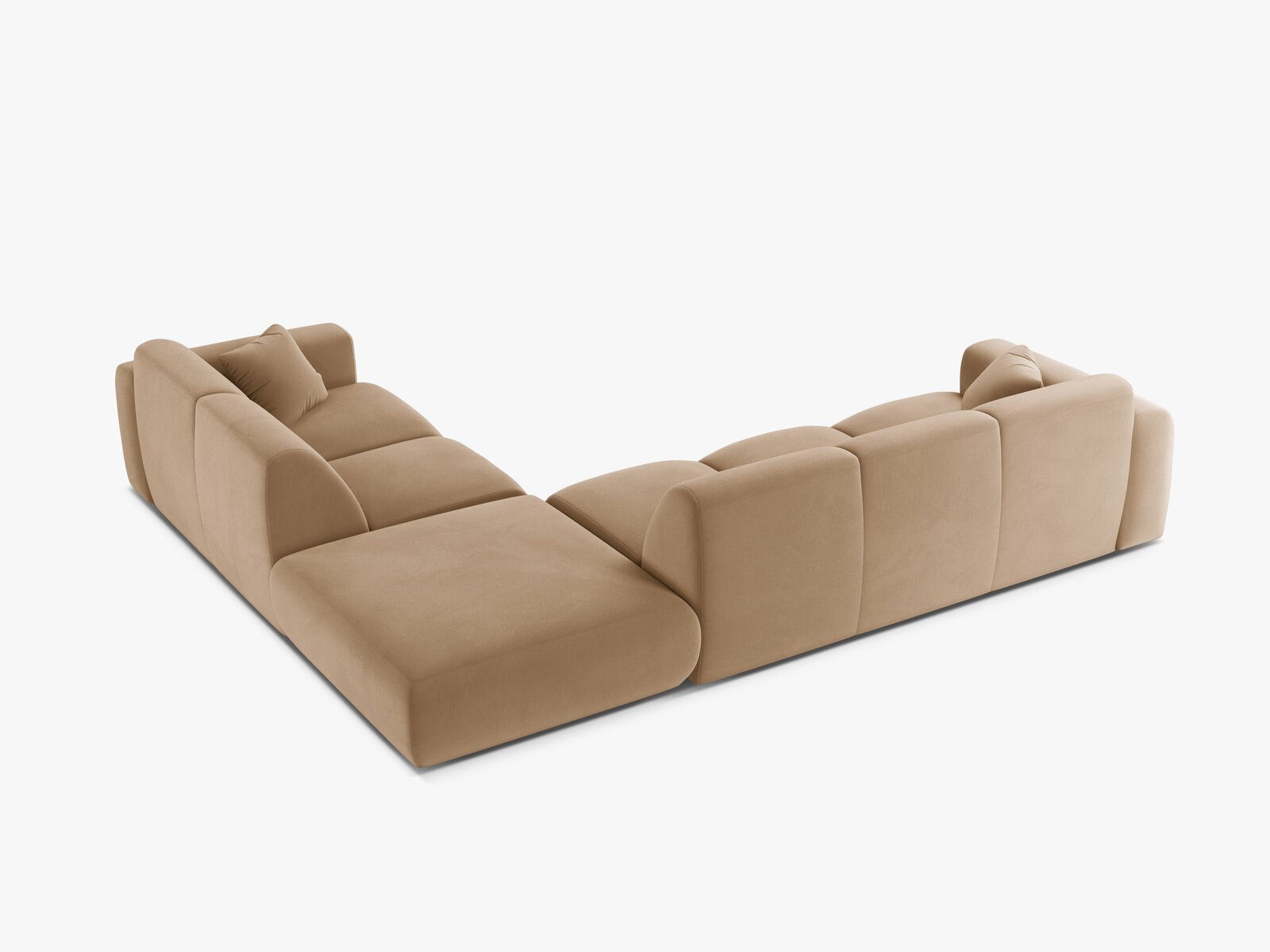 Micadoni Ecksofa Molino 6-Sitzer Rechts Samt Casino Sand
