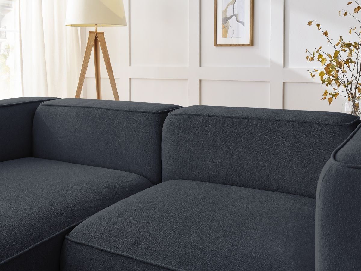 Bobochic Zephyr Ecksofa 260 × 165 cm Strukturstoff Dunkelblau Ecke links
