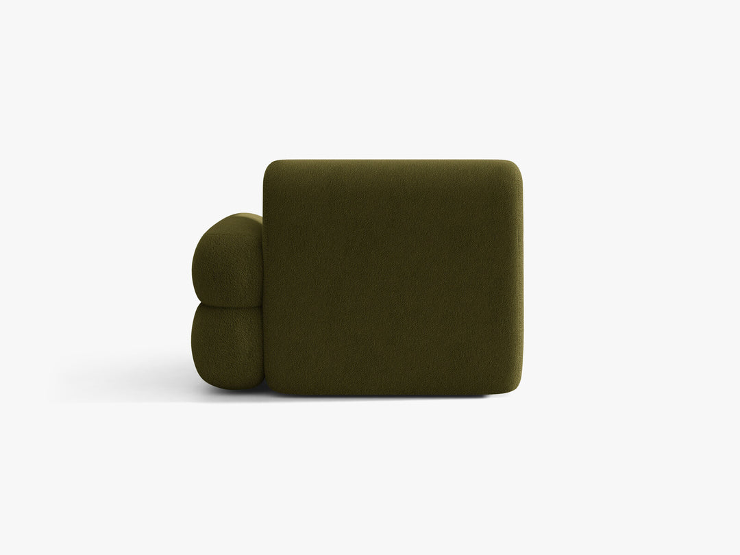 Micadoni Neo Chaiselongue Rechts Boucle Baloo Dunkles Olivgrün