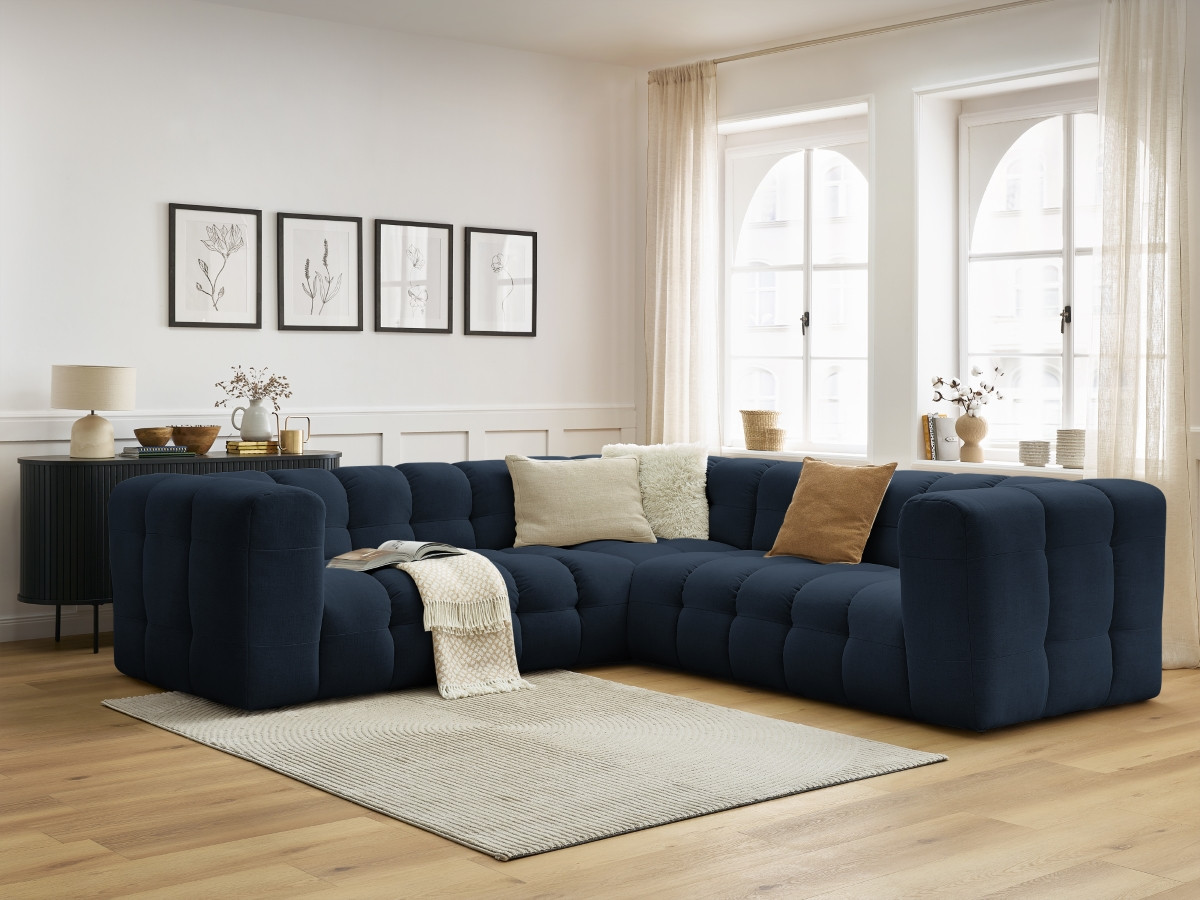 Bobochic Cloud Ecksofa 268 × 184 cm Stoff Dunkelblau