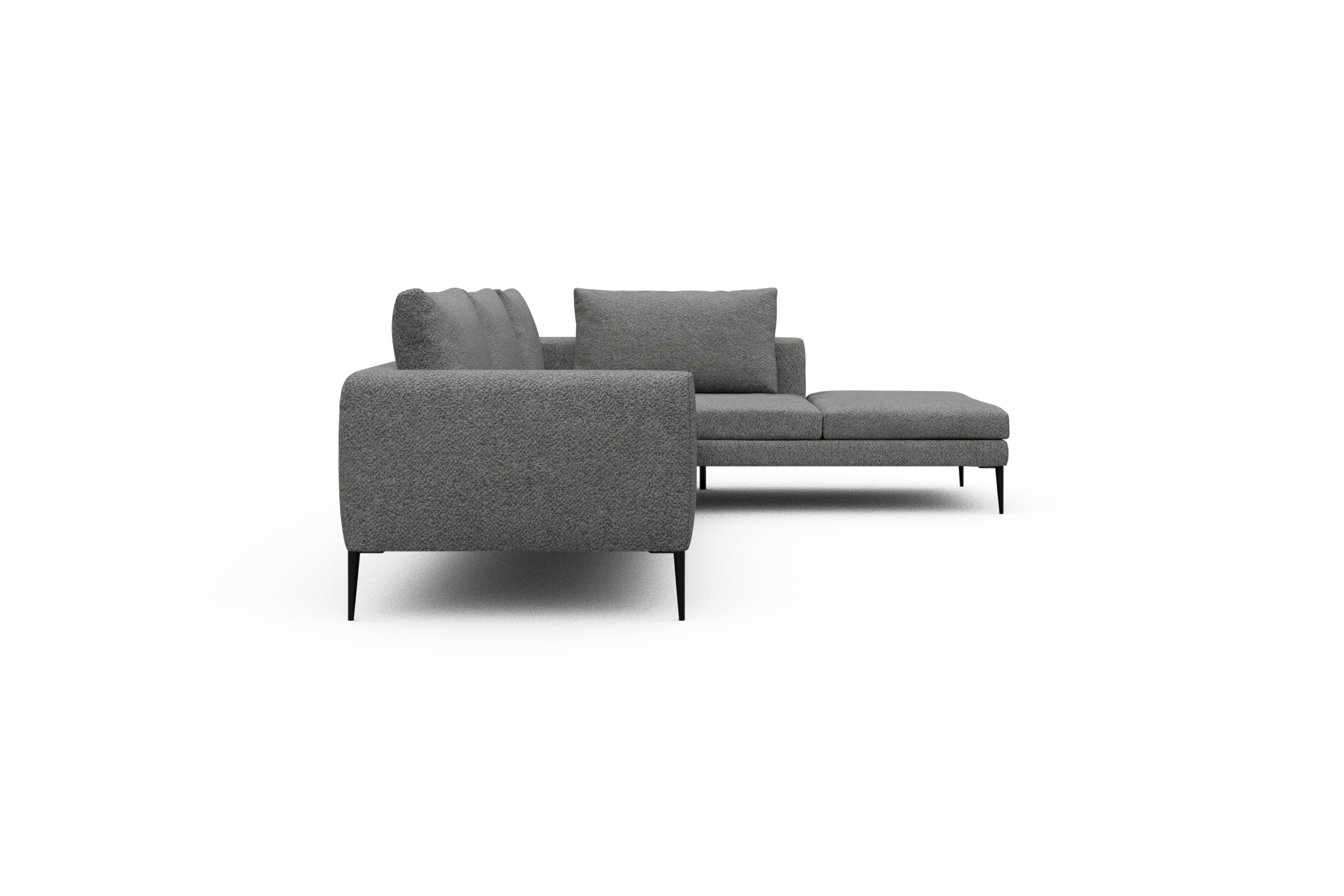 Ecksofa Paul Relax-Ecke links mit 3-Sitzer Vanora-Warm-Grey