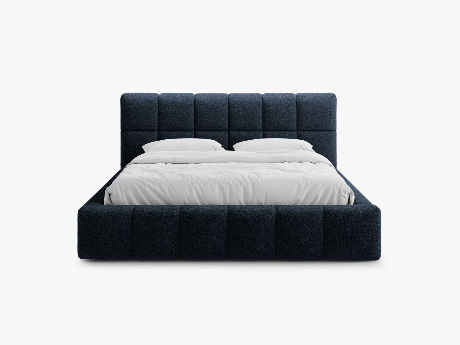 Micadoni Stauraumbett mit Kopfteil Bellis Boucle Baloo Dunkelblau