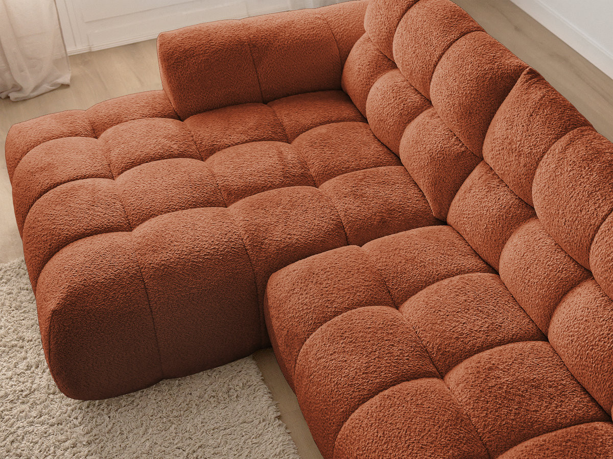 Bobochic Jaya Ecksofa Chenille Orange Ecke links