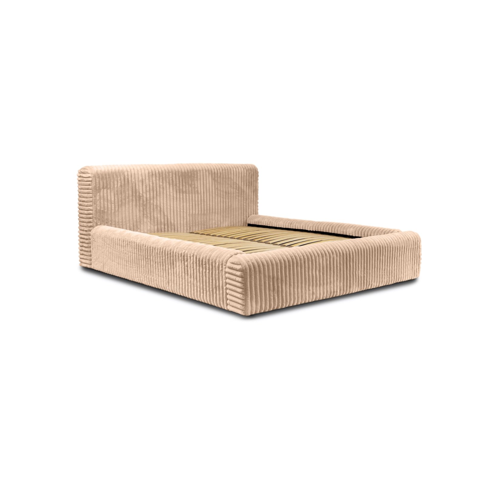 Polsterbett Miloa Softcord mit Fellstruktur 160x200 mit Holzrahmen Vito 26