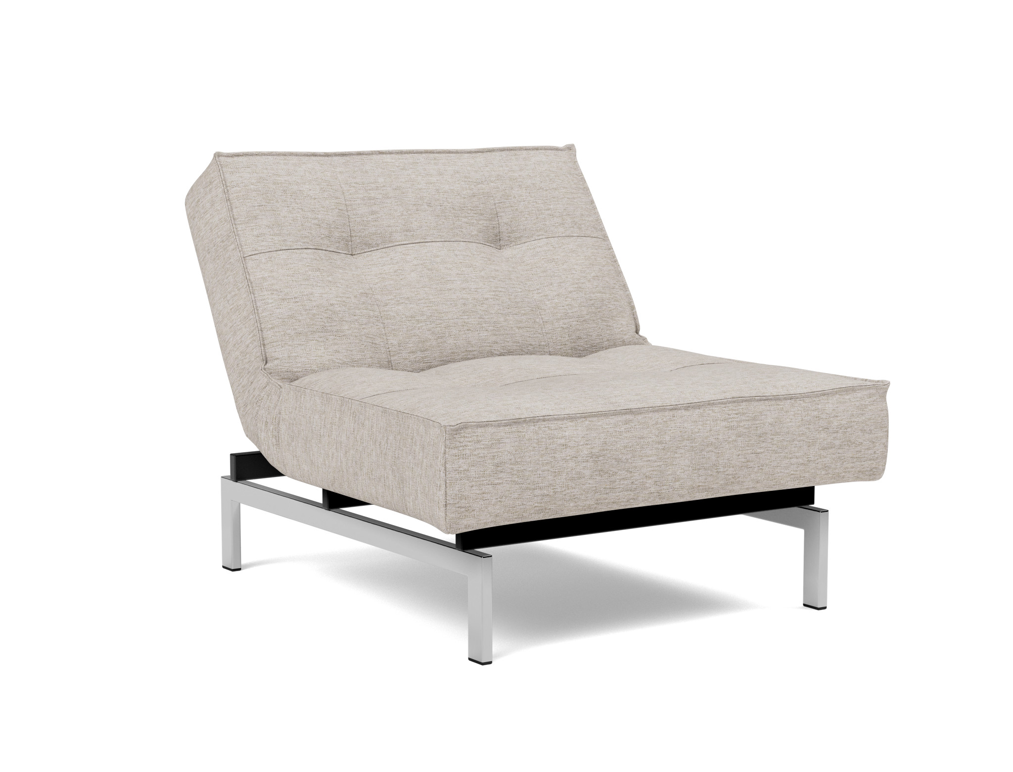 Sessel Splitback Chenille Yuveno 471-Sand Beine Chrom