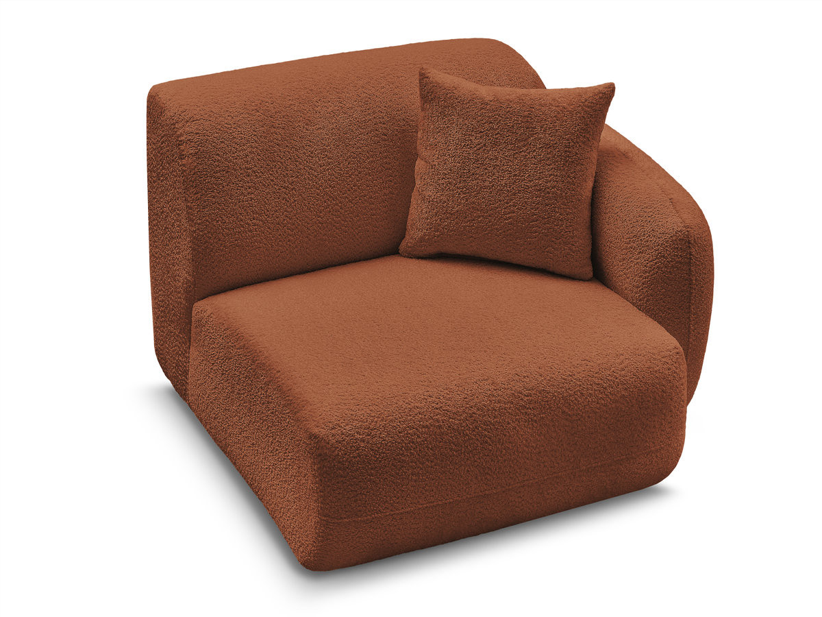 Bobochic Anda Sofamodul 1-Sitzer 104 × 103 cm Chenille Orange Ecke rechts