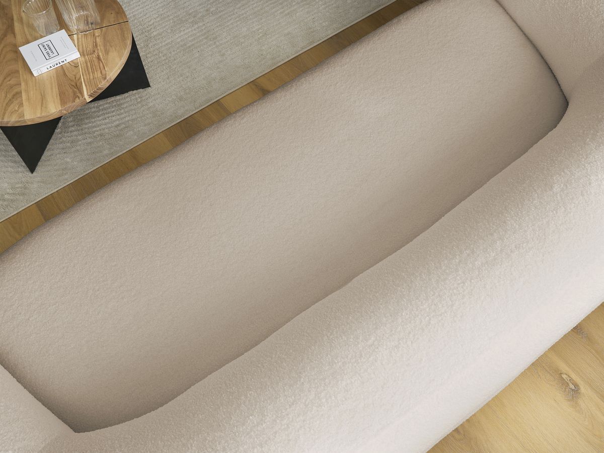 Bobochic Elina Sofa 3-Sitzer Bouclé-Stoff Beige