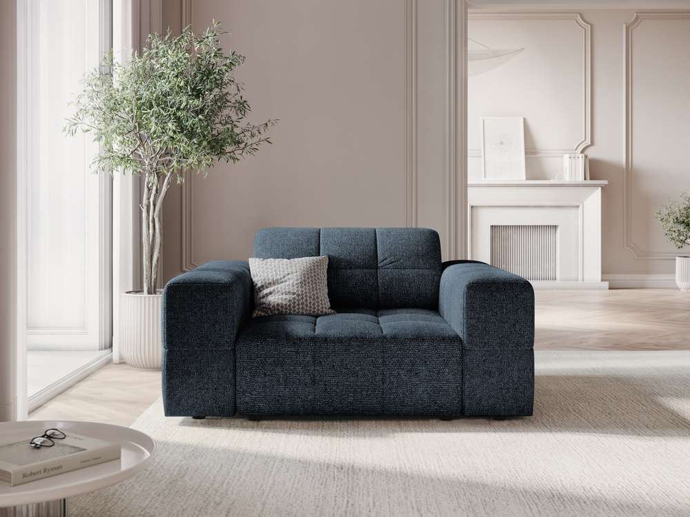 Cosmopolitan Design Sessel Chicago Chenille Haga Königsblau