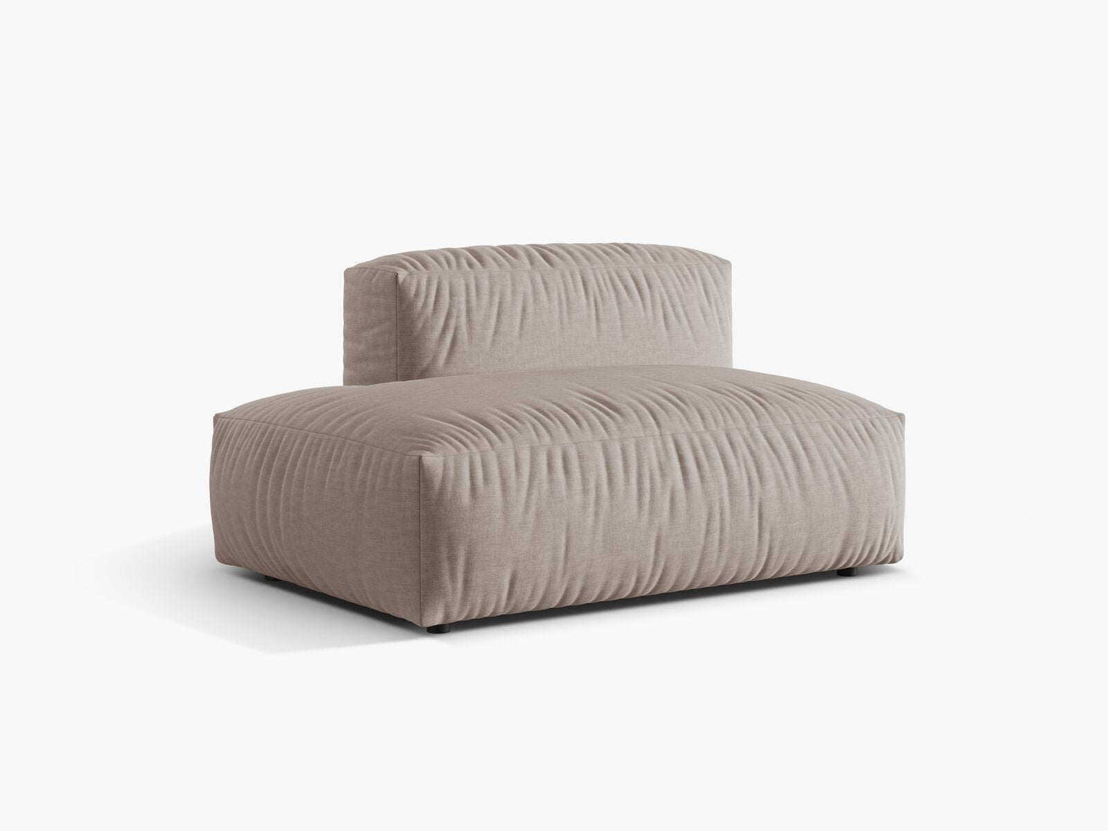 Micadoni Ecksofa-Modul Martina 1-Sitzer Strukturierter Stoff Boston Dunkelbeige Links