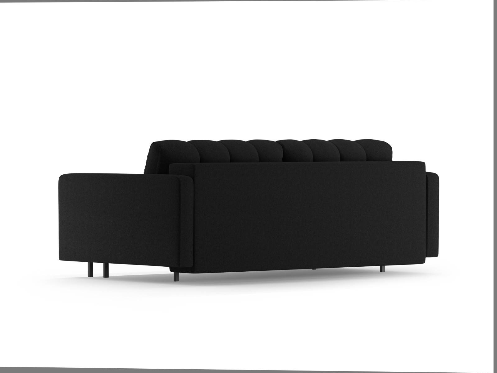 Cosmopolitan Design Schlafsofa Bali 3-Sitzer mit Bettkasten Strukturierter Stoff Neve Schwarz