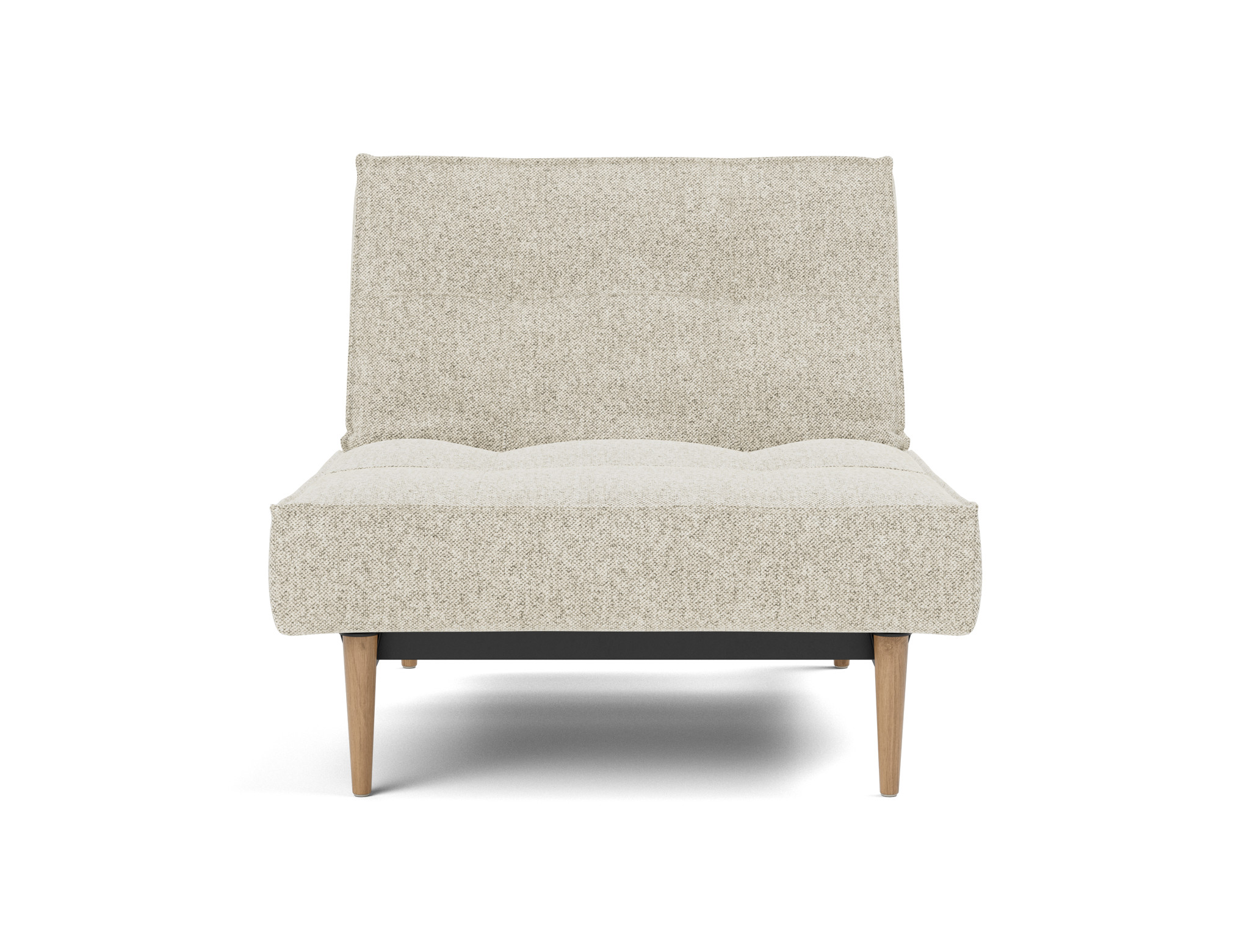 Sessel Splitback Strukturierter Stoff Taura 357-Off-White Beine Styletto Eiche hell