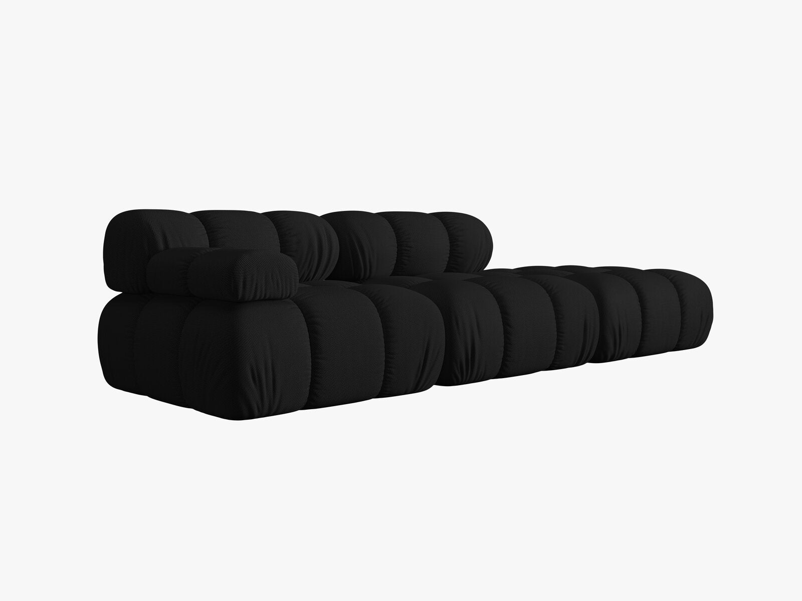 Micadoni Modulares Sofa Bellis 4-Sitzer Rechts 3D-Stoff Sonic Schwarz