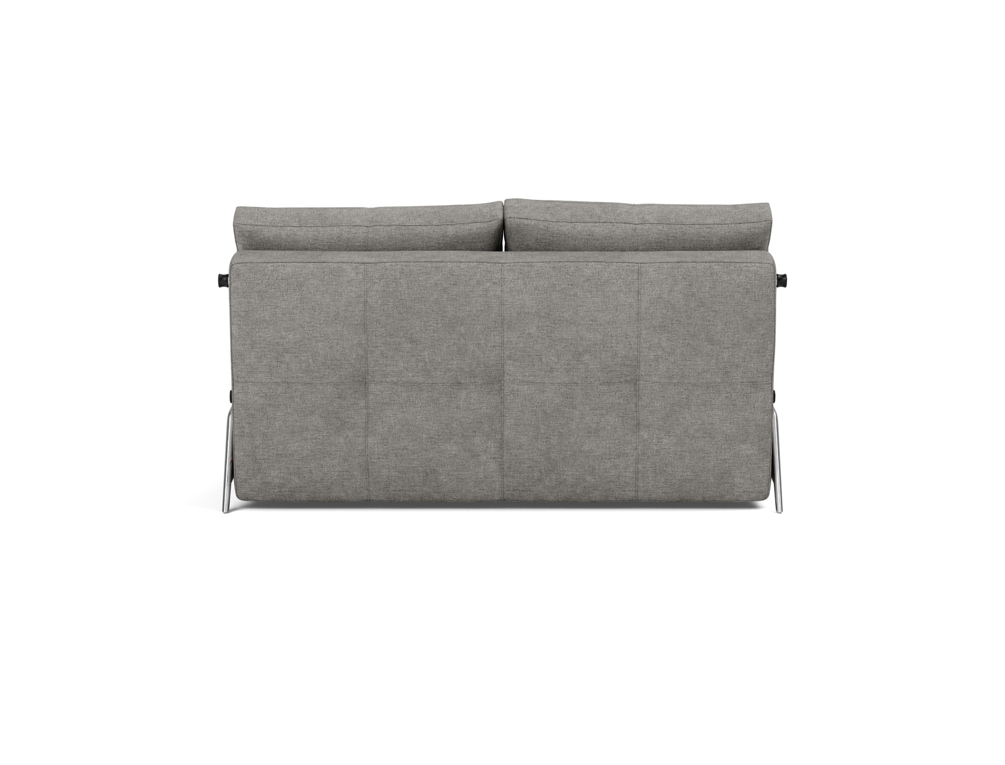 Schlafsofa Cubed 140 Flachgewebe Avella 282-Warm-Grey Beine Aluminium