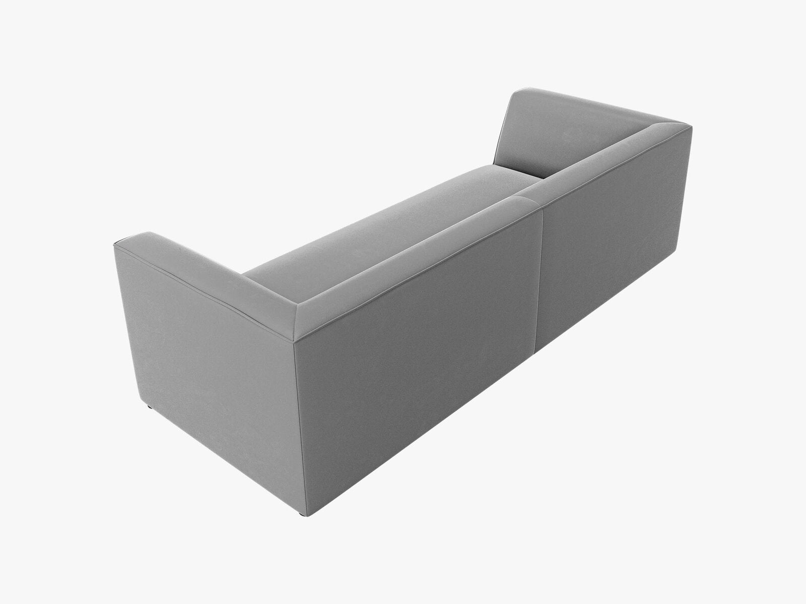 Micadoni Sofa Ruby 3-Sitzer Samt Salvador Grau