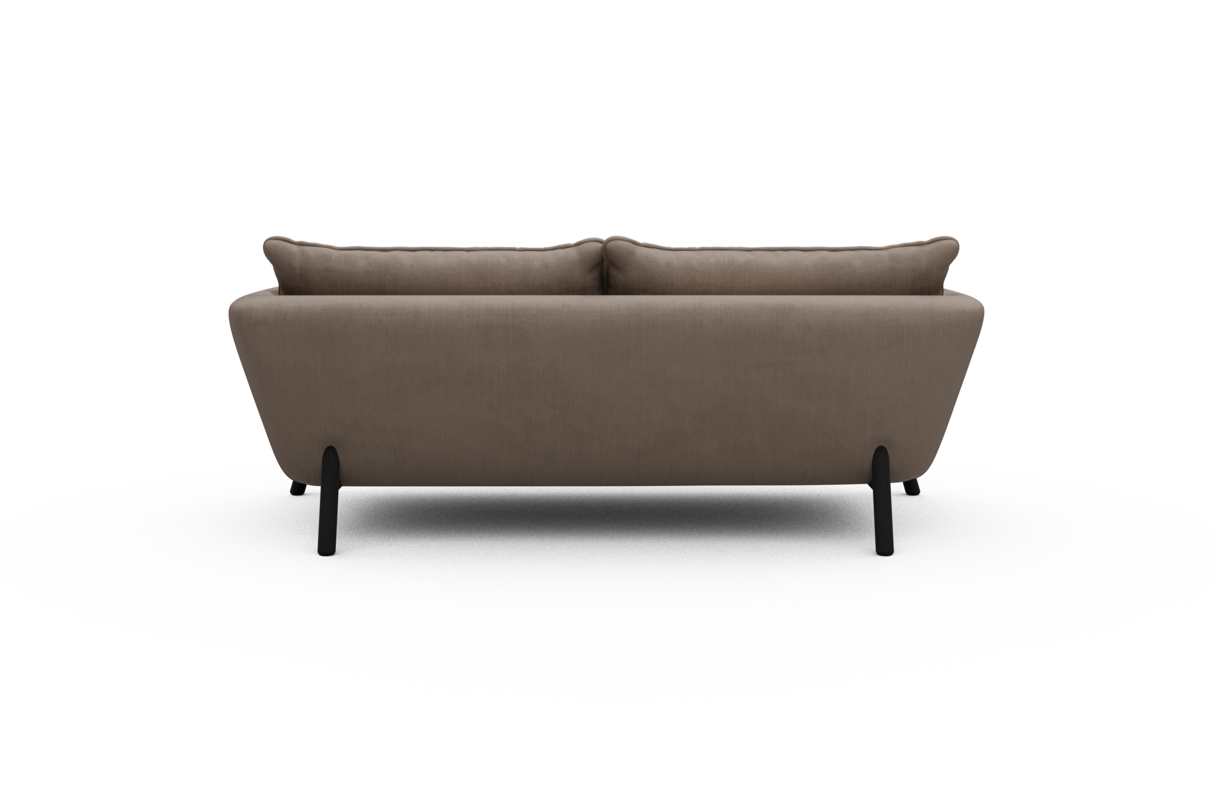 Sofa Emil PREMIUM 2-Sitzer Beinfarbe Eiche Schwarz Cordufine-Beige