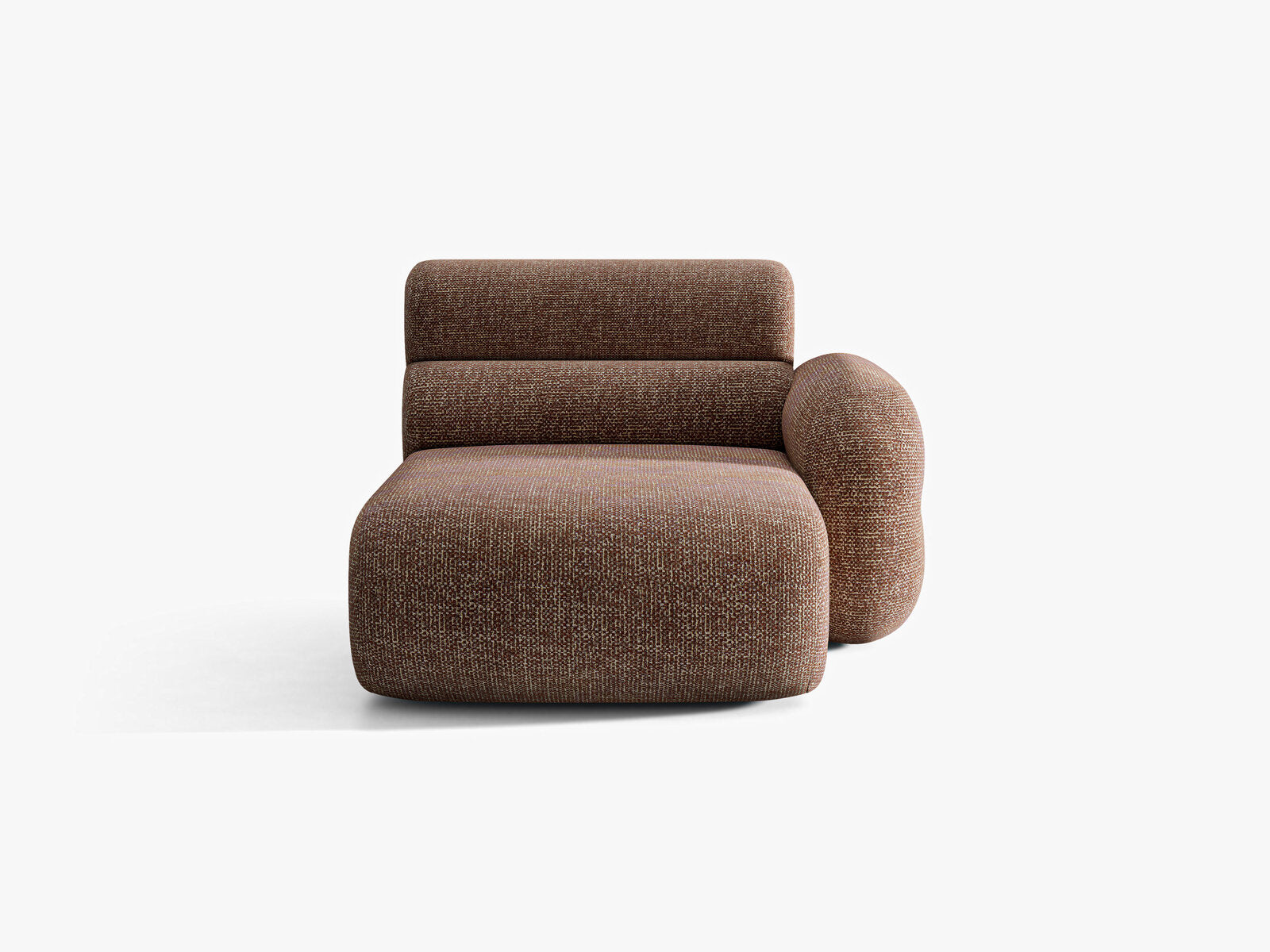 Micadoni Neo Chaiselongue Rechts Chenille Silencio Braun