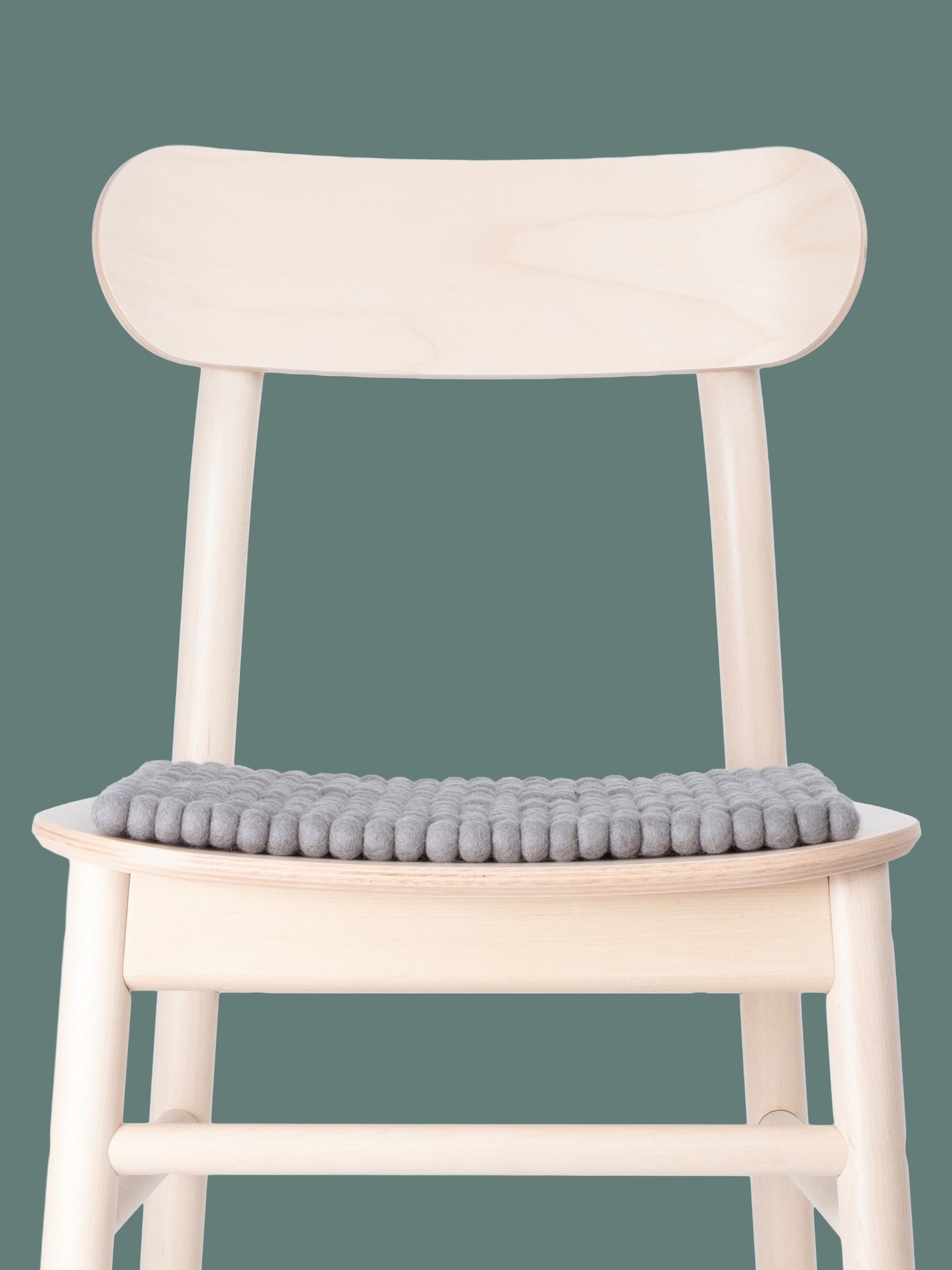 myfelt Kian Filzkugel-Sitzauflage Grau 36 x 36 cm