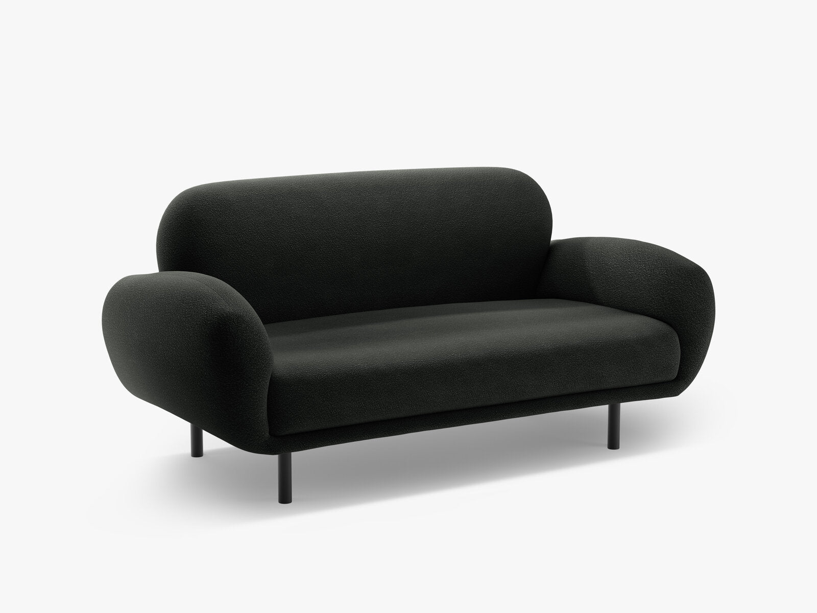 Micadoni Sofa Poppy 2-Sitzer Boucle Baloo Schwarz