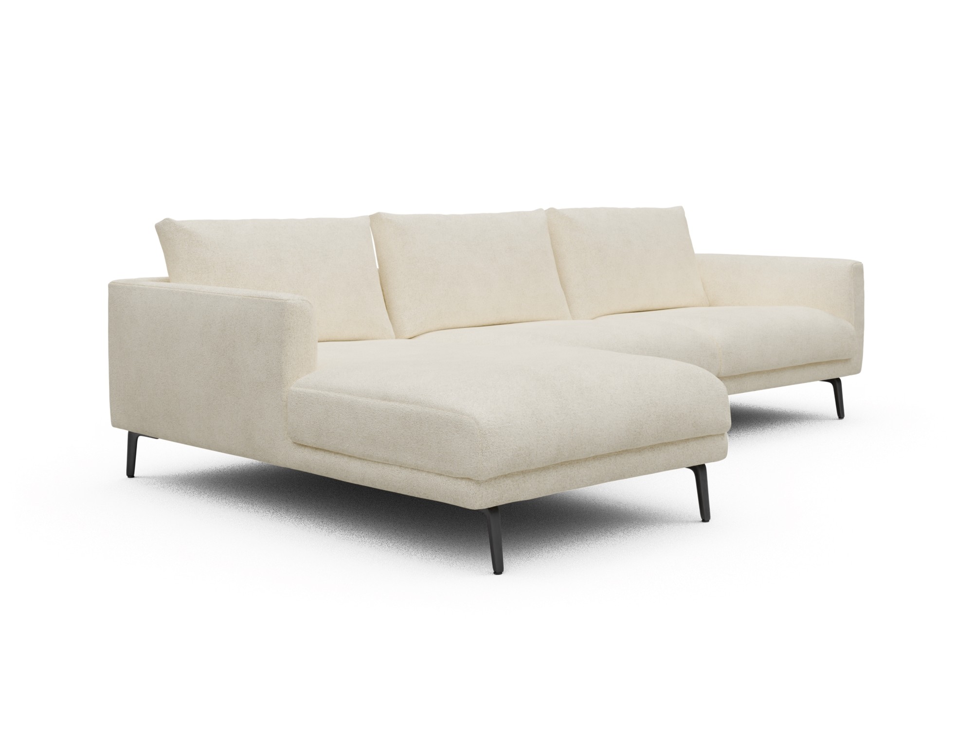 Skandi Home Ecksofa Karl Chaiselongue links mit 2,5-Sitzer Boucle-Off-White moebelfaktor