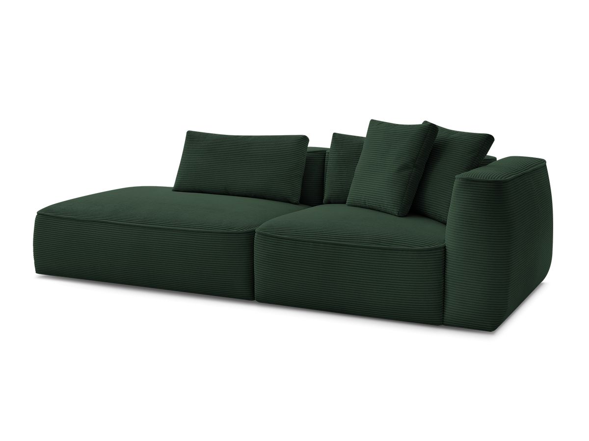 Bobochic Leopold Sofa 3-Sitzer Cordsamt Dunkelgrün Armlehne rechts