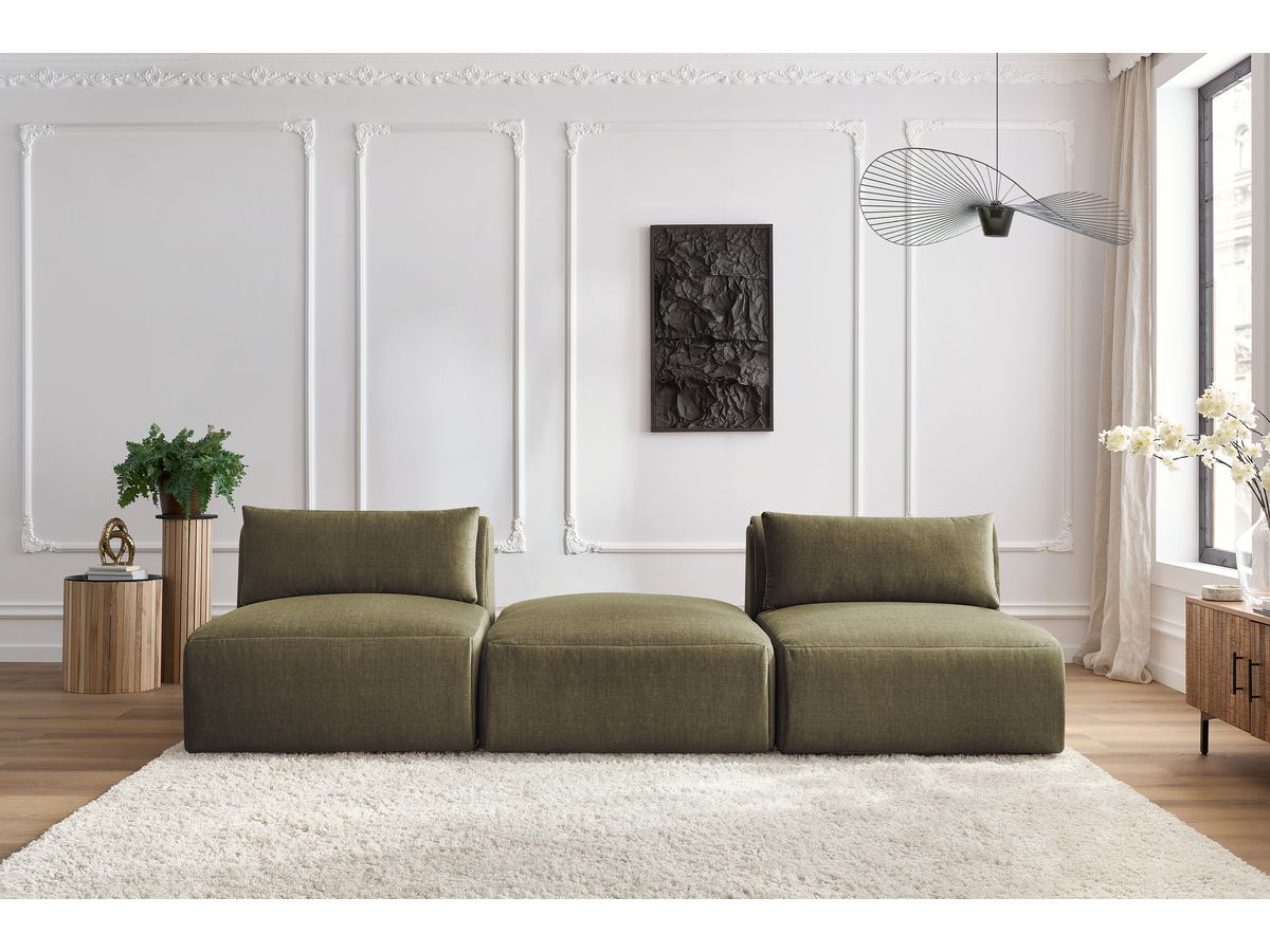 Bobochic Jeanne Sofa 3-Sitzer Samt Grün