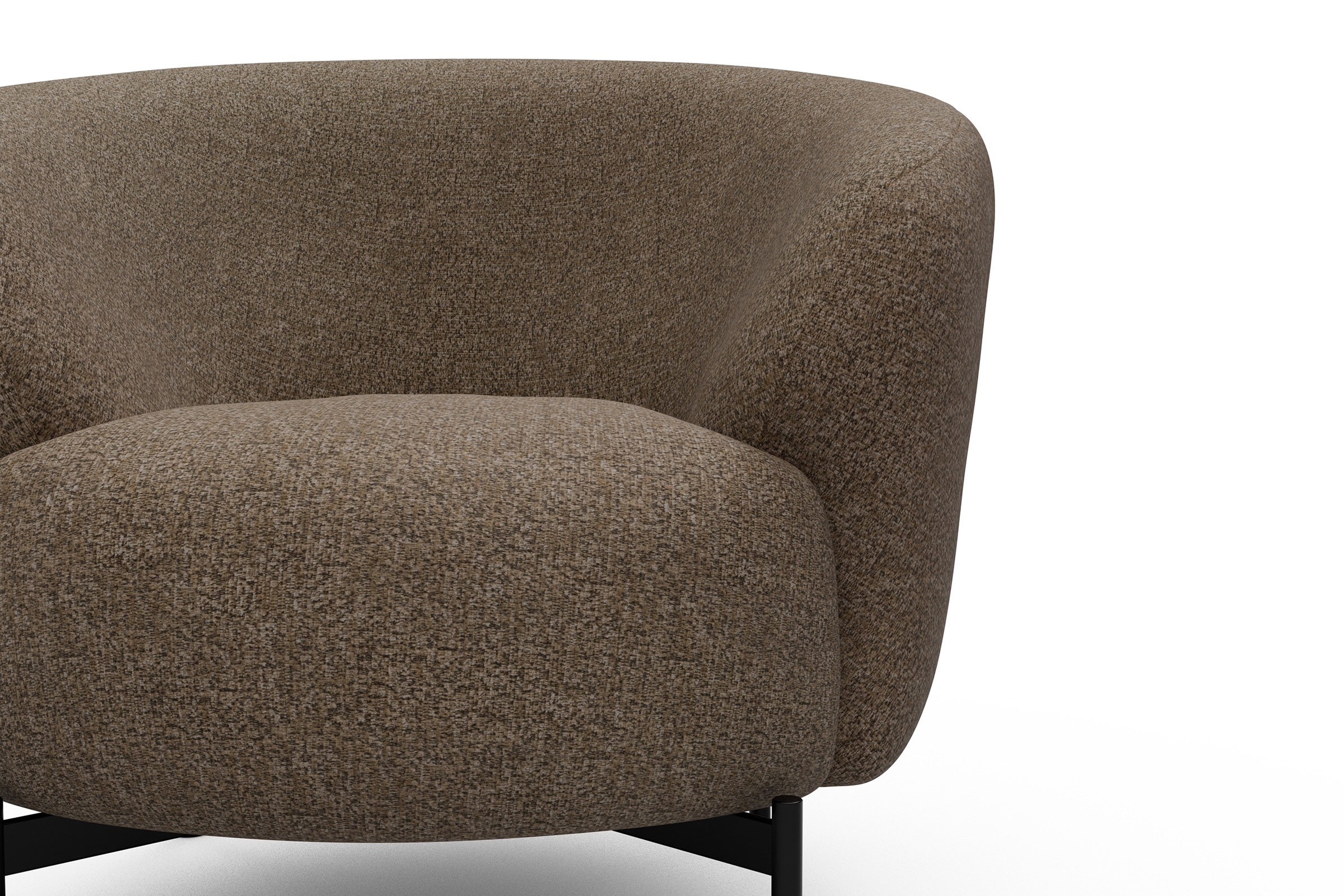 Sessel Ronda X-Metallgestell Schwarz Aivi-Khaki-Brown