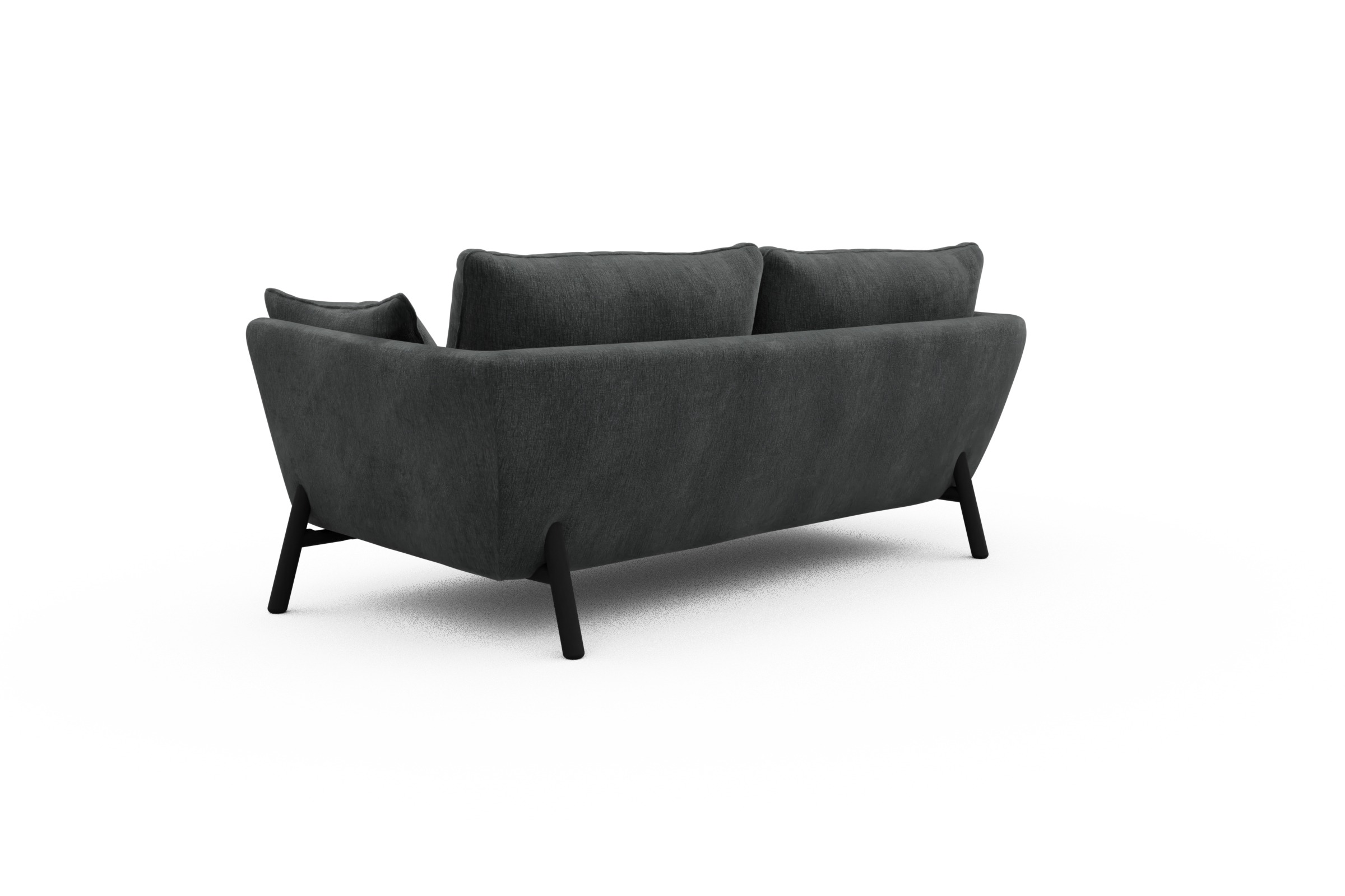 Sofa Emil 2-Sitzer Beinfarbe Eiche Schwarz Smooth-Deep-Warm-Grey