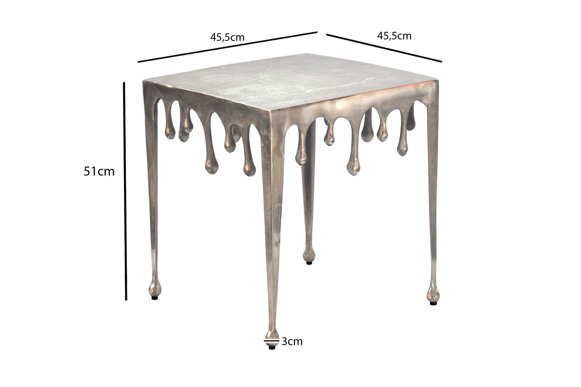Beistelltisch Levanger Aluminium Silber 45,5 × 45,5 × 51 cm