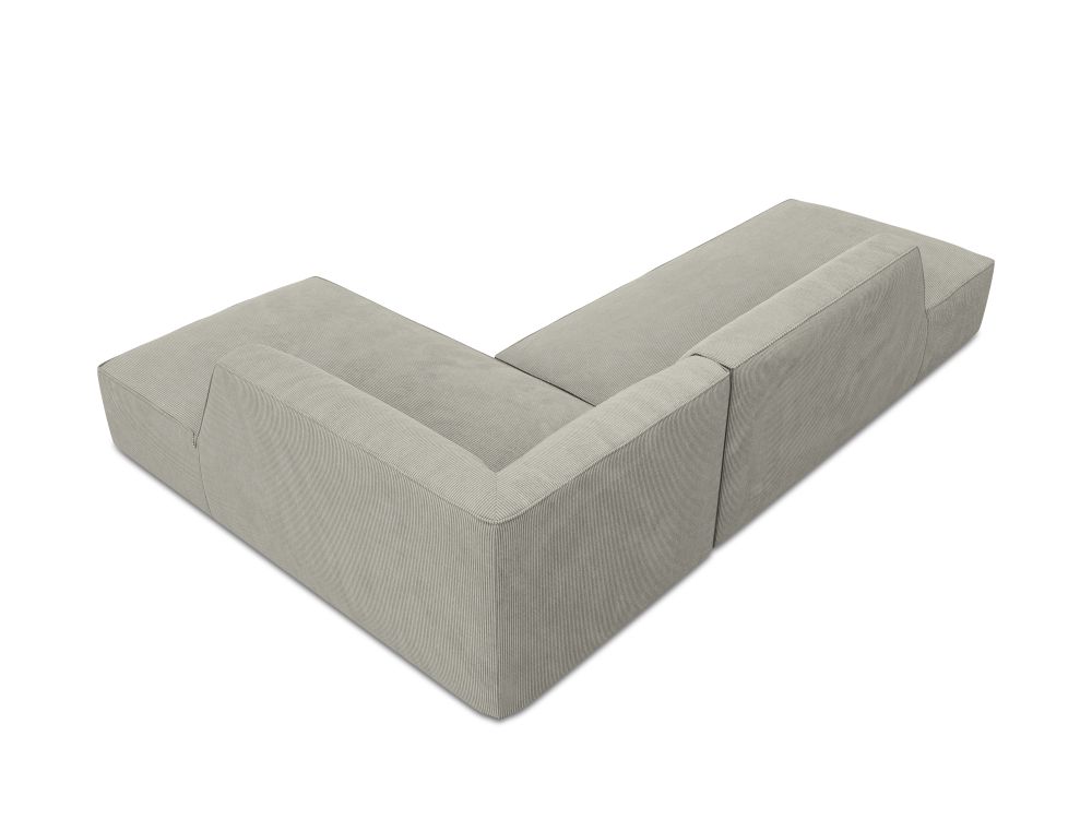 Cosmopolitan Design Ecksofa Siena 4-Sitzer offen Kord Scala Hellgrau Rechts