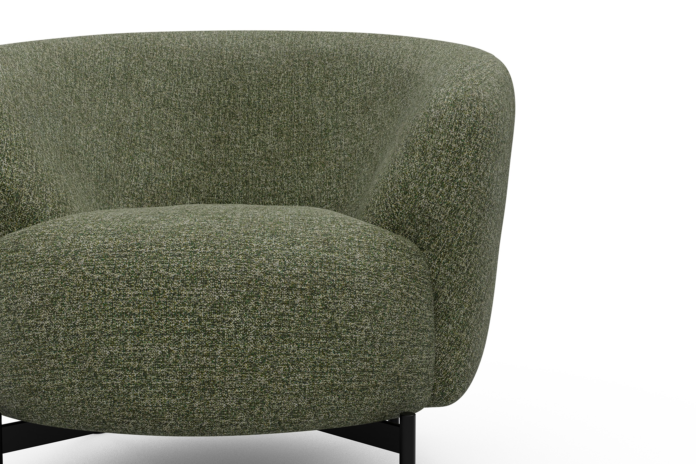 Sessel Ronda X-Metallgestell Schwarz Carreno-Vivid-Green