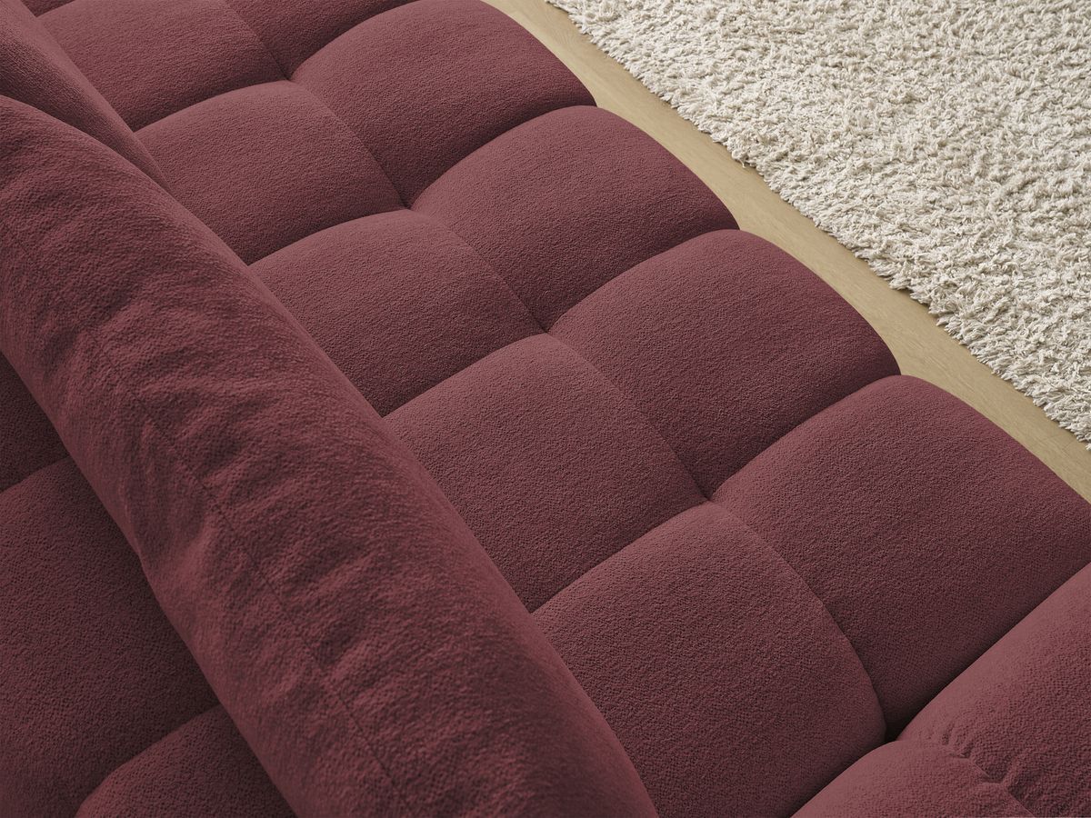 Bobochic Everest Sofa 3-Sitzer, 2 Kissen Melange-Stoff Rot