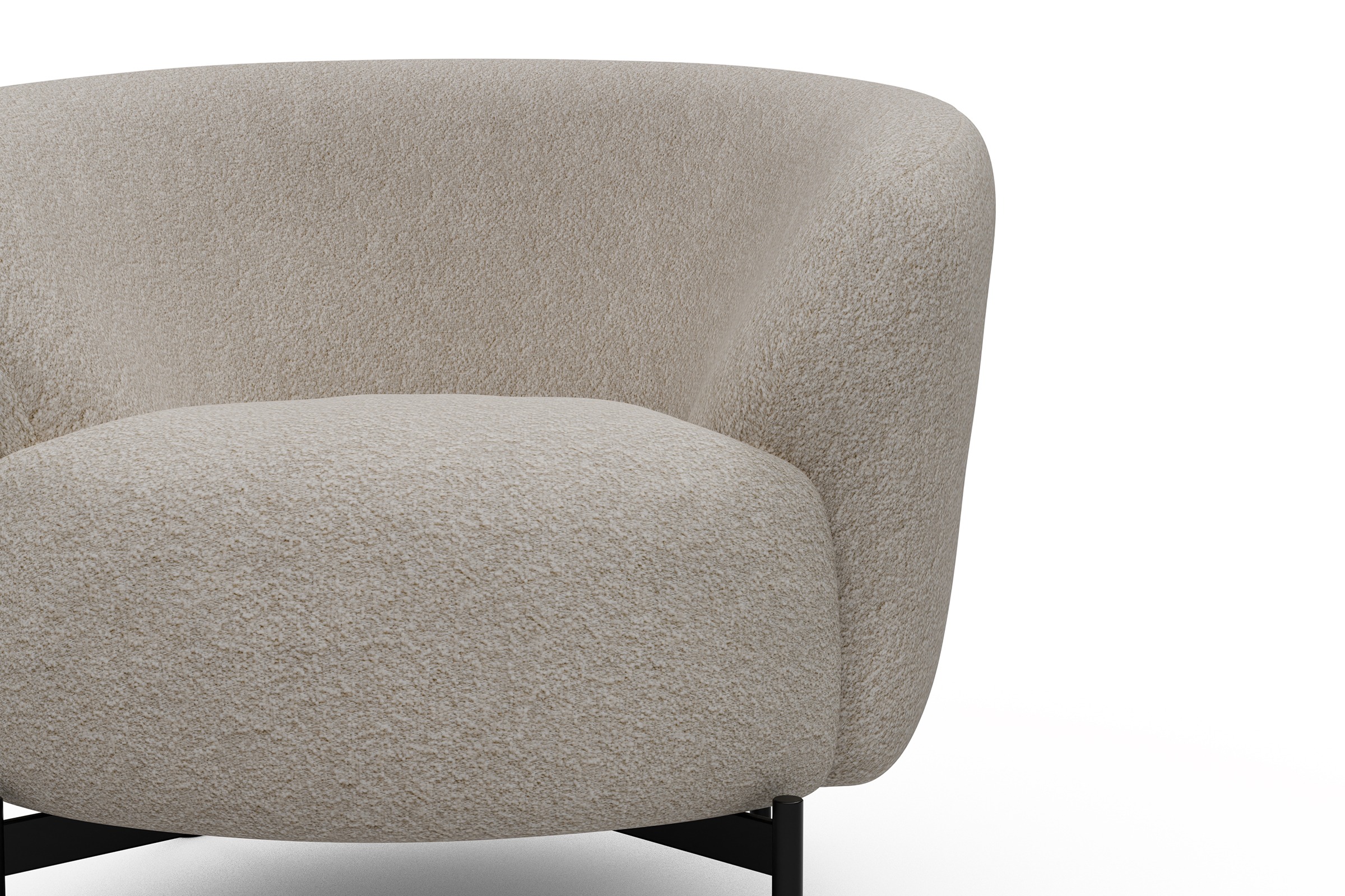 Sessel Ronda X-Metallgestell Schwarz Aivi-Lace-Beige