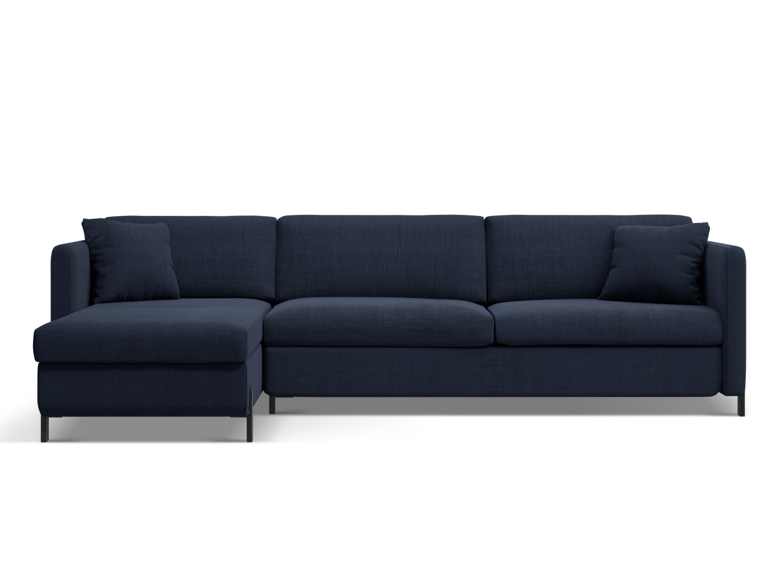 Micadoni Schlaf-Ecksofa Gloria 5-Sitzer Links Strukturierter Stoff Blau 205x160