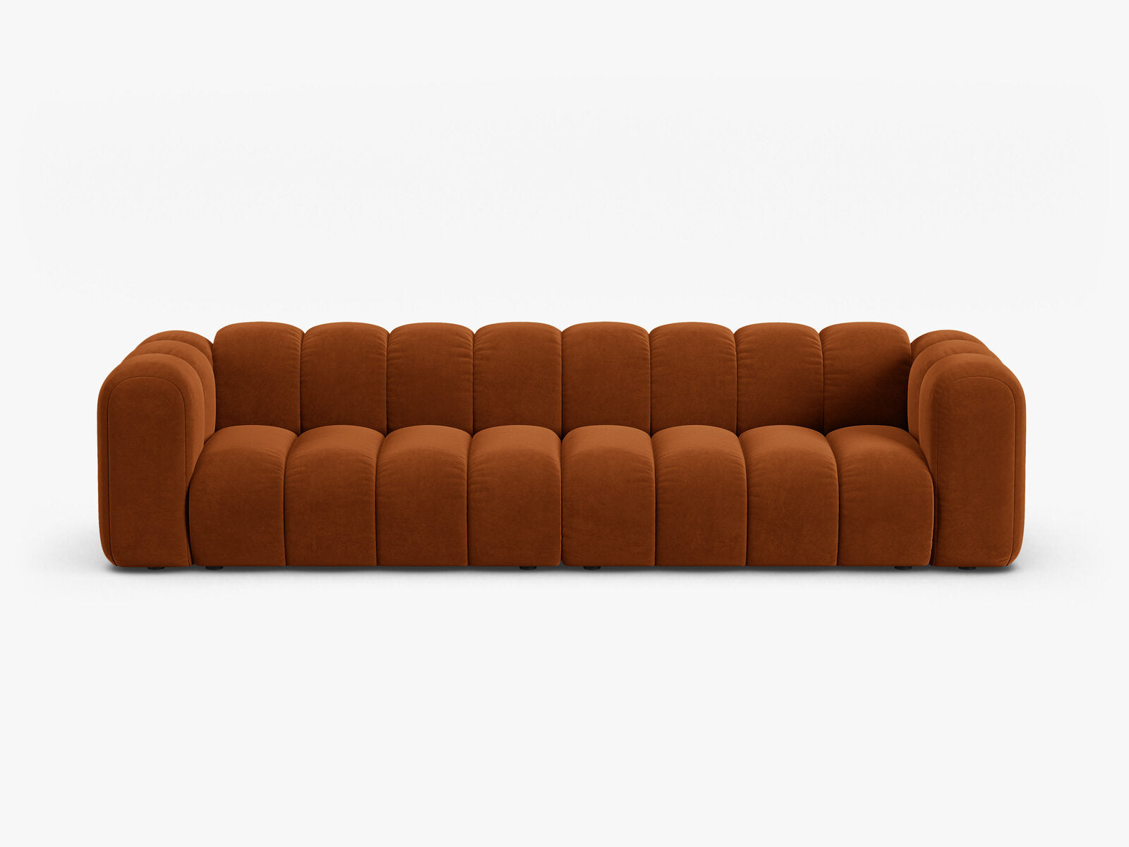 Micadoni Modulares Sofa Lupine 4-Sitzer Samt Salvador Terrakotta