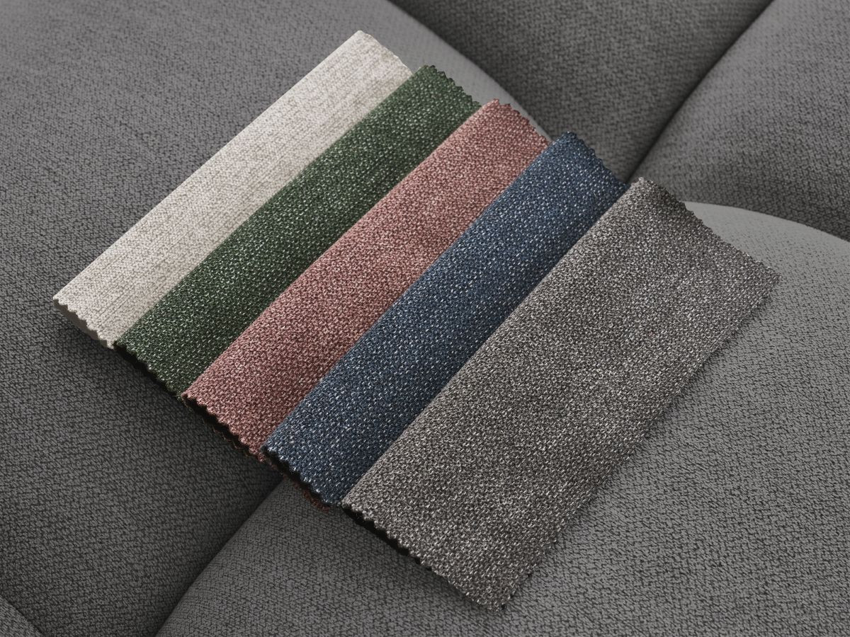 Bobochic Mont-blanc Ecksofa mit Pouf Melange-Stoff Dunkelgrau Ecke rechts