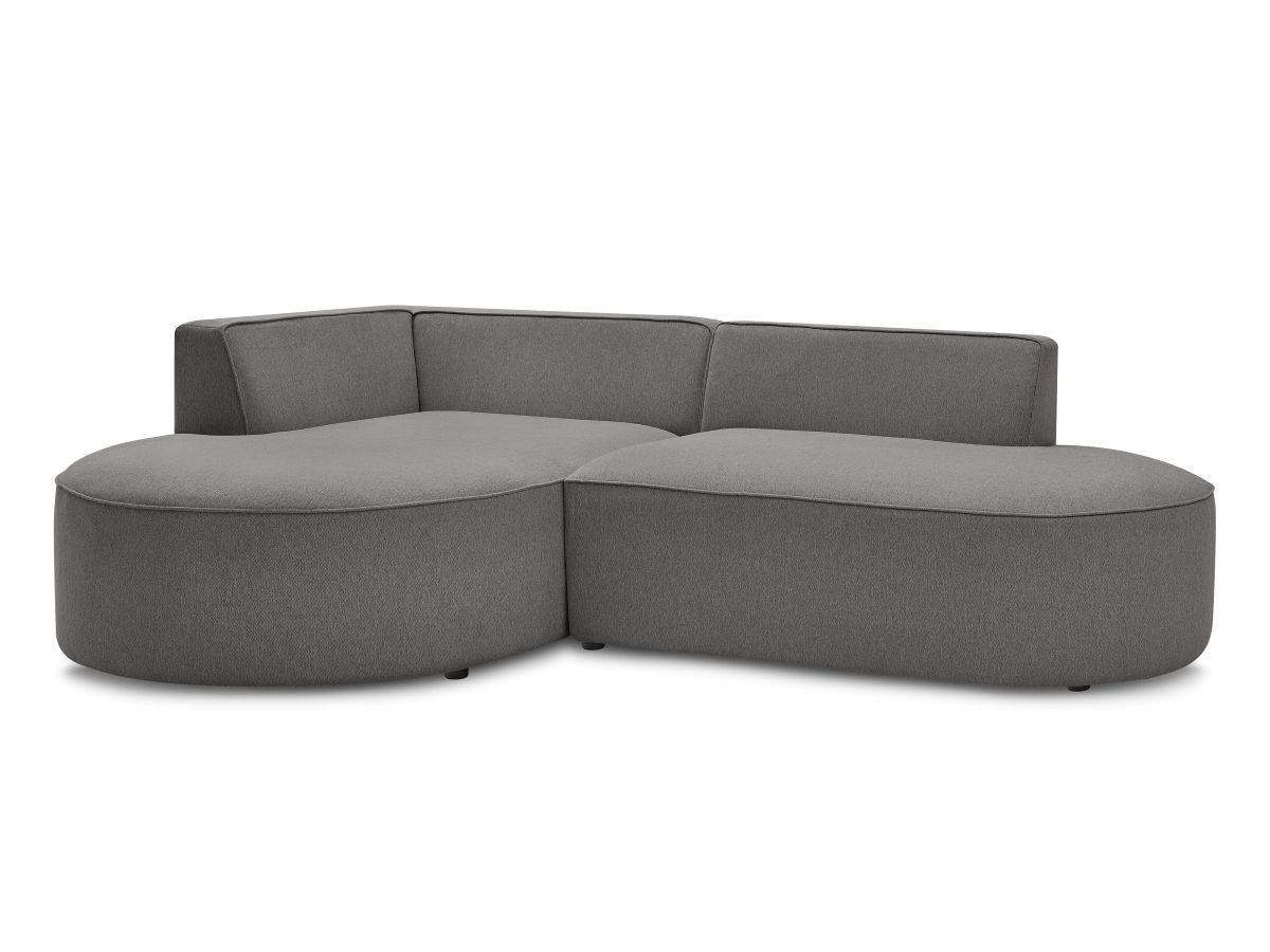 Bobochic Rousseau Ecksofa Melange-Stoff Dunkelgrau Ecke links