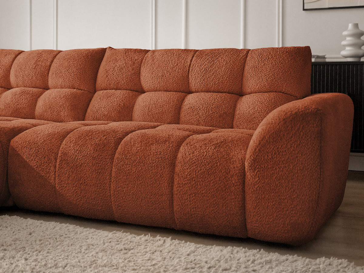 Bobochic Jaya Ecksofa Chenille Orange Ecke links