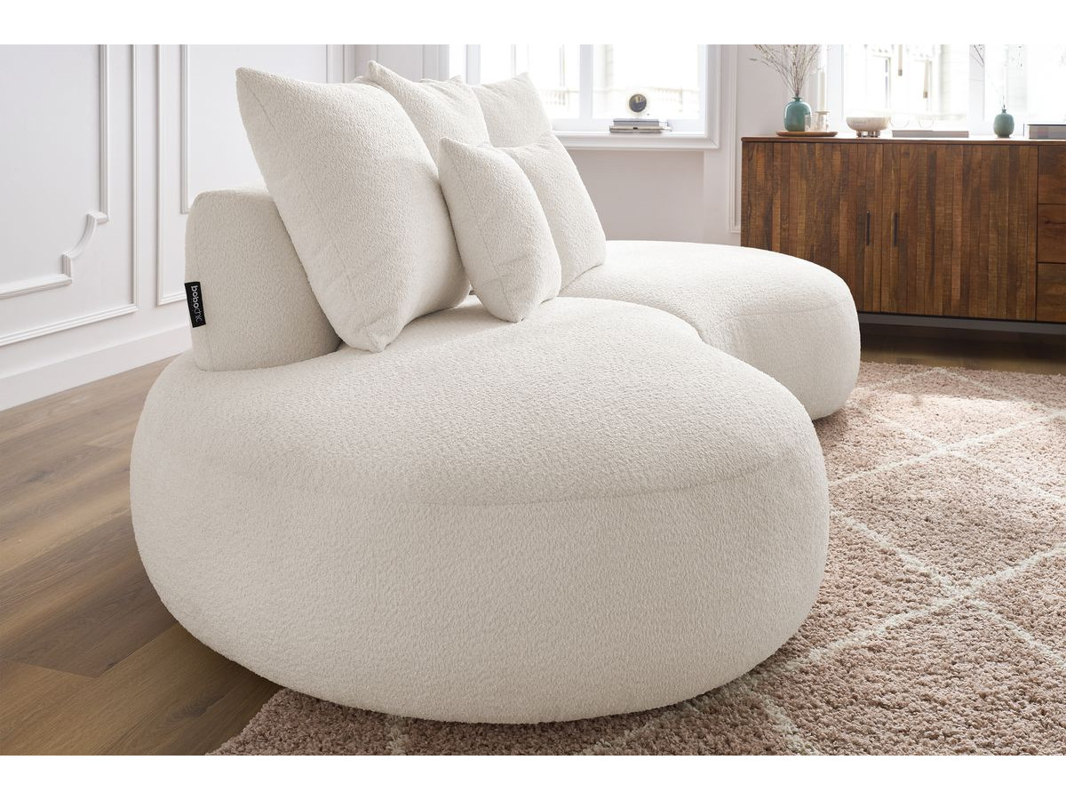 Bobochic Saint-germain Sofa 3-Sitzer Bouclé-Stoff Weiß