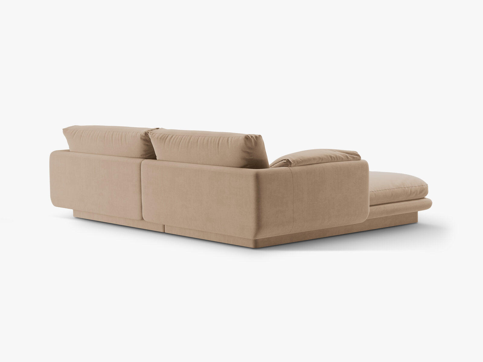 Micadoni Ecksofa Torino 3-Sitzer Rechts Samt Sand