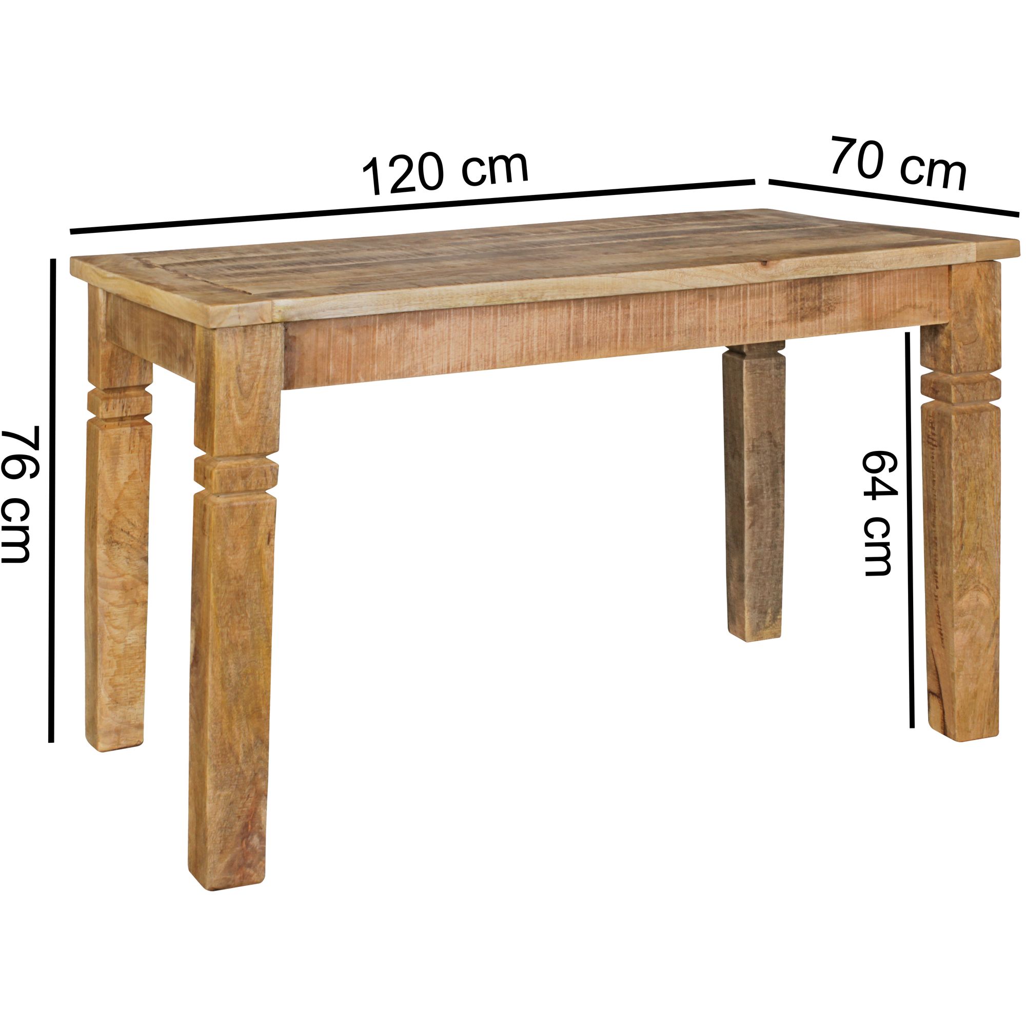 Esstisch Marstal Mango Massivholz Braun 120 × 70 × 76 cm