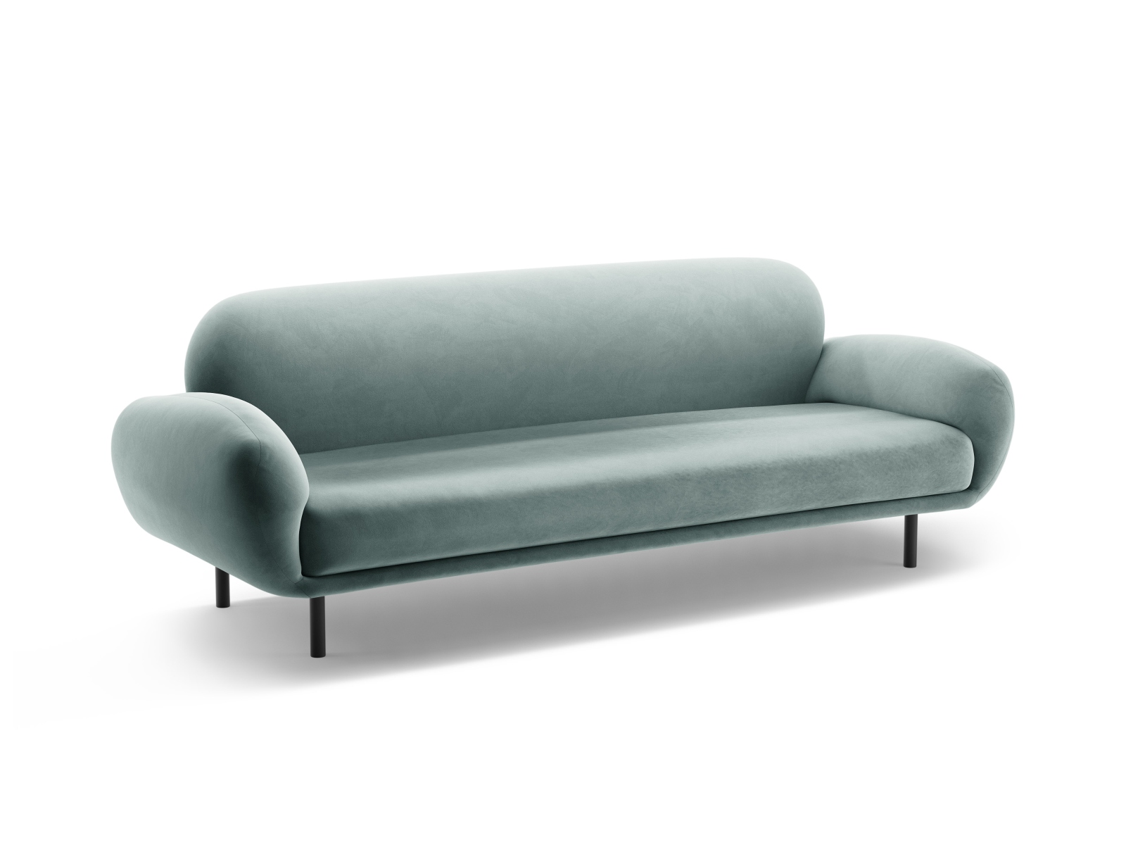Micadoni Sofa Poppy 3-Sitzer Samt Casino Hellblau