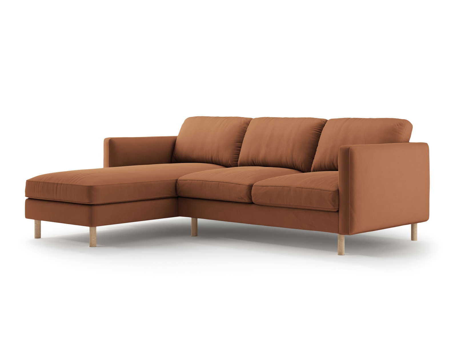 Micadoni Ecksofa Eden Groß 3-Sitzer Links Samt Honig