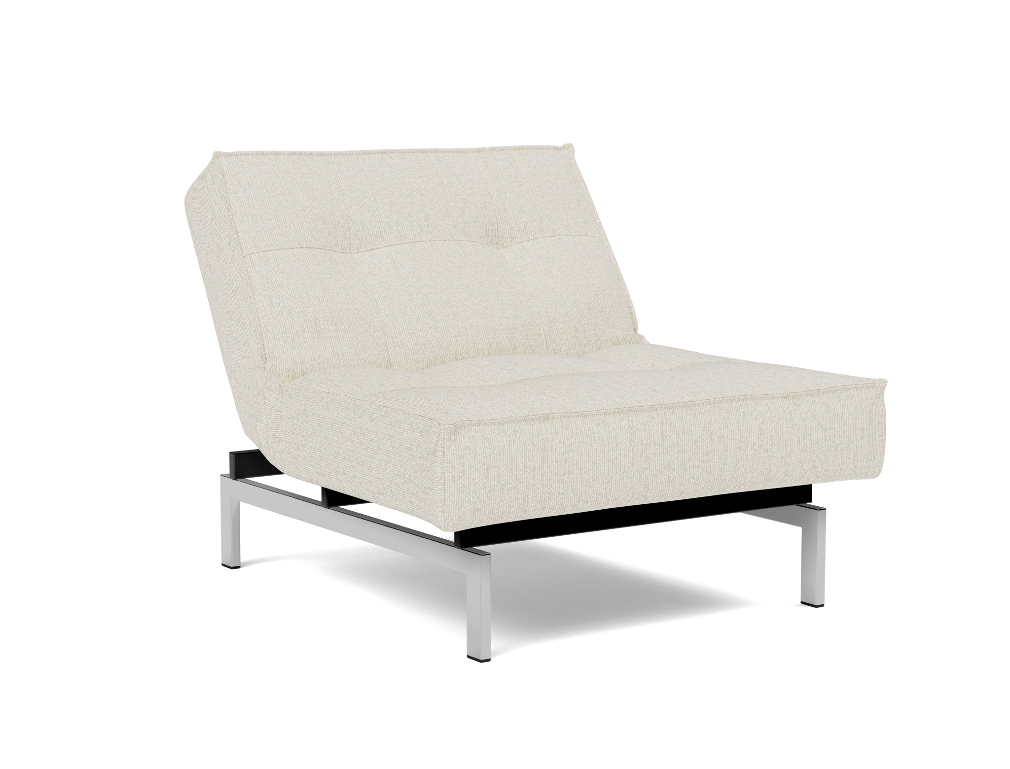Sessel Splitback Boucle Skandi 531-Off-White Beine Chrom
