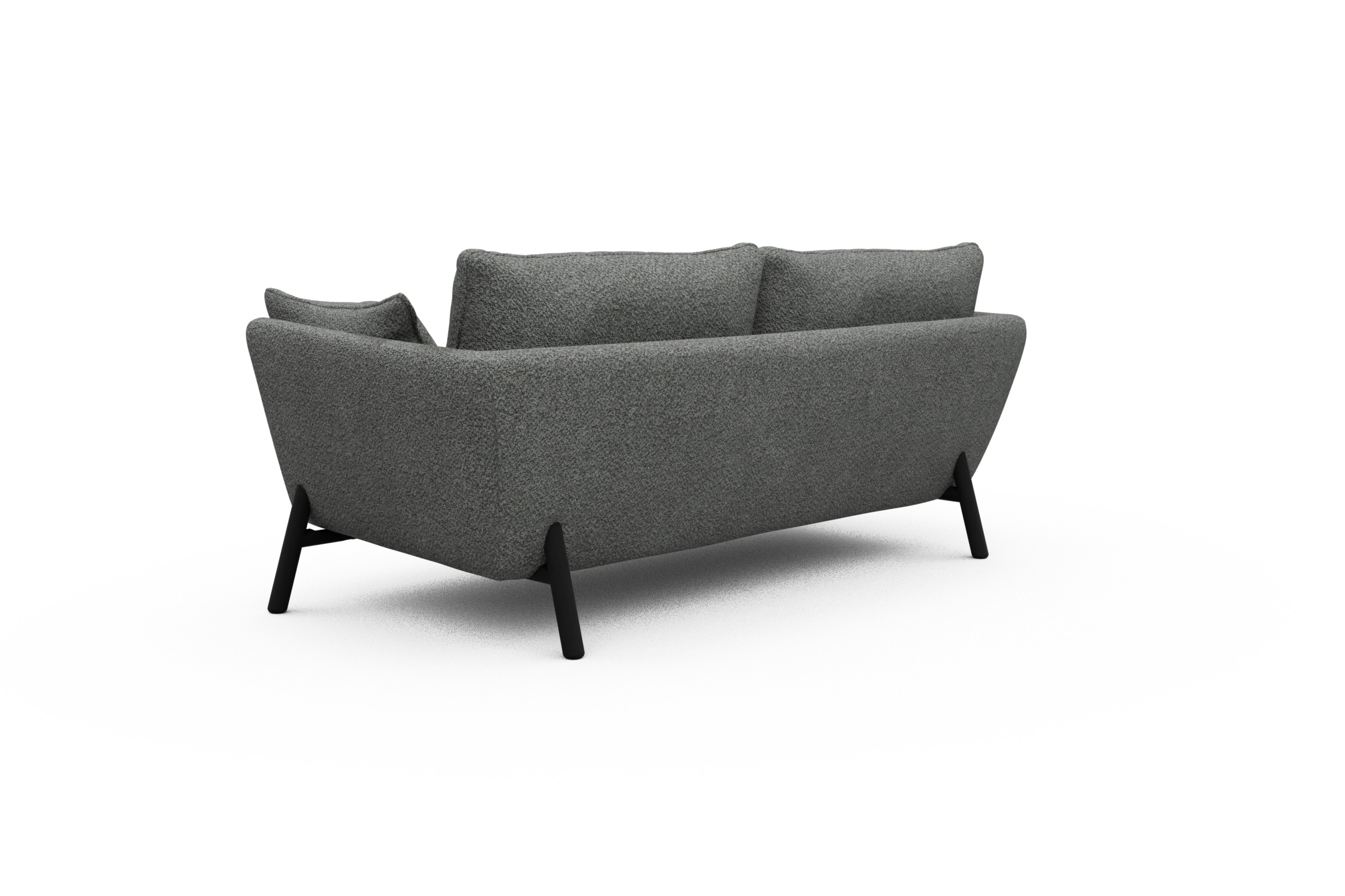 Sofa Emil 2-Sitzer Beinfarbe Eiche Schwarz Vanora-Warm-Grey