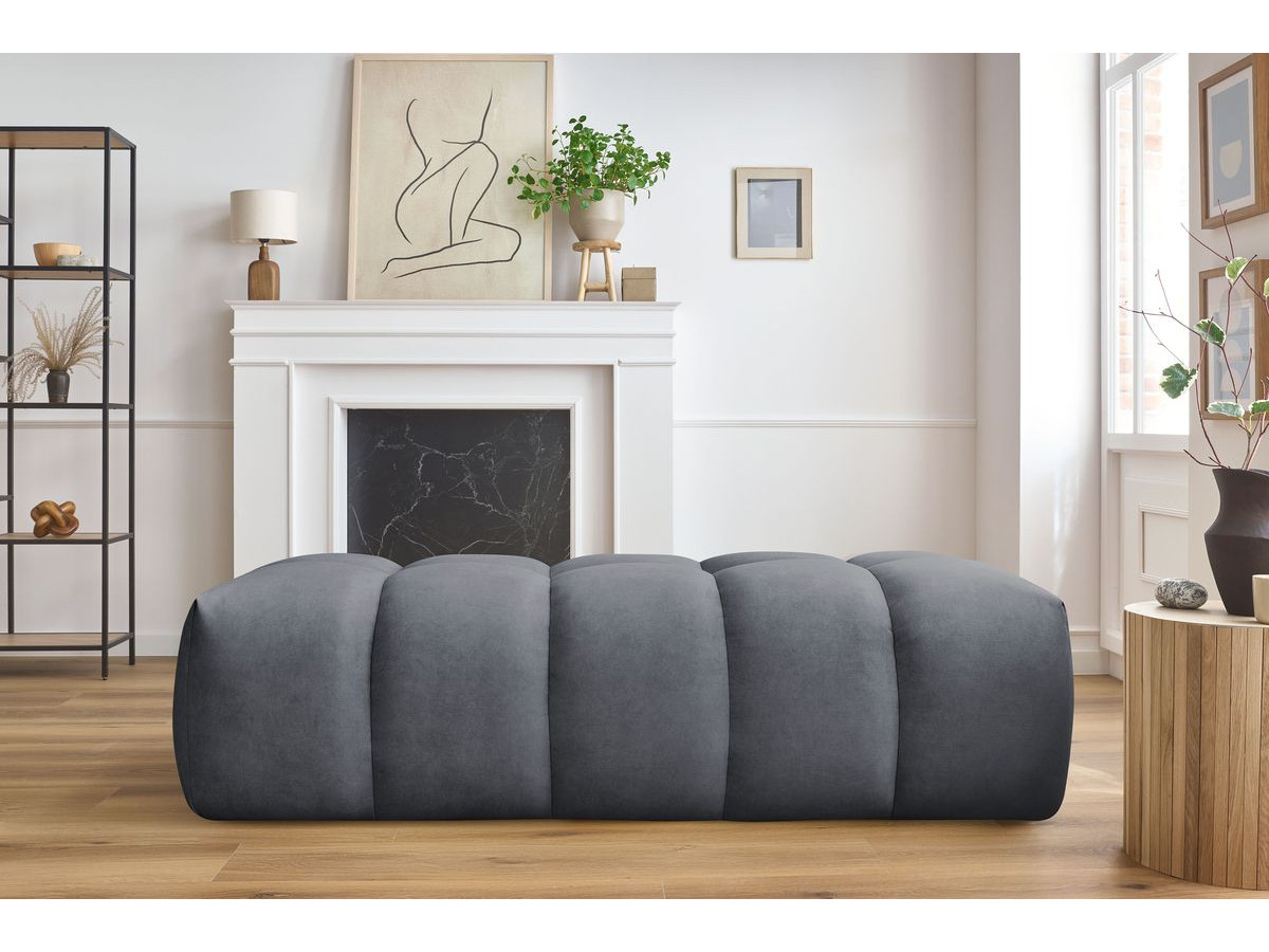 Bobochic Mont-blanc Pouf Samt Dunkelgrau