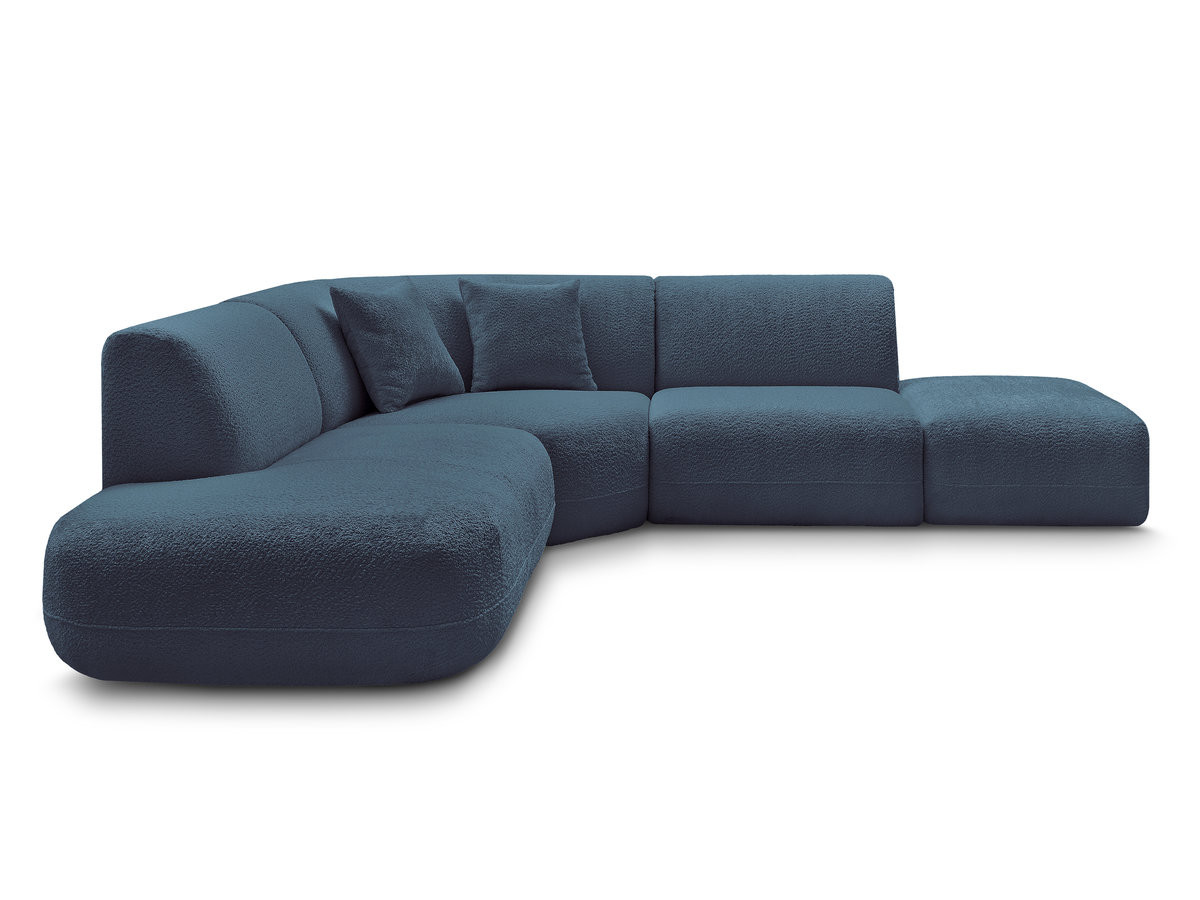 Bobochic Anda Ecksofa 279 × 264 cm Chenille Hellblau Ecke links